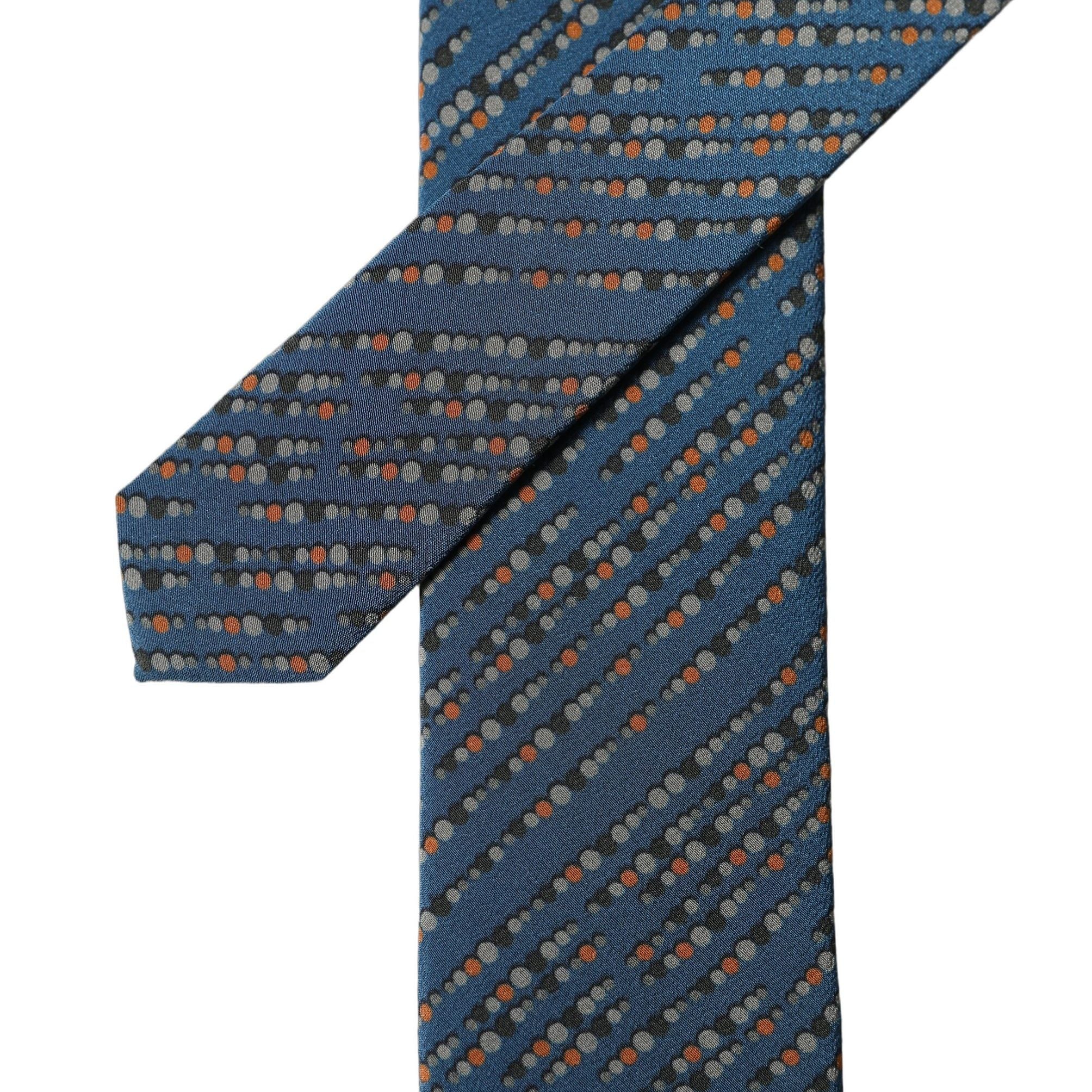 Dolce & Gabbana Blue Patterned 100% Silk Adjustable Men Tied Necktie Tie
