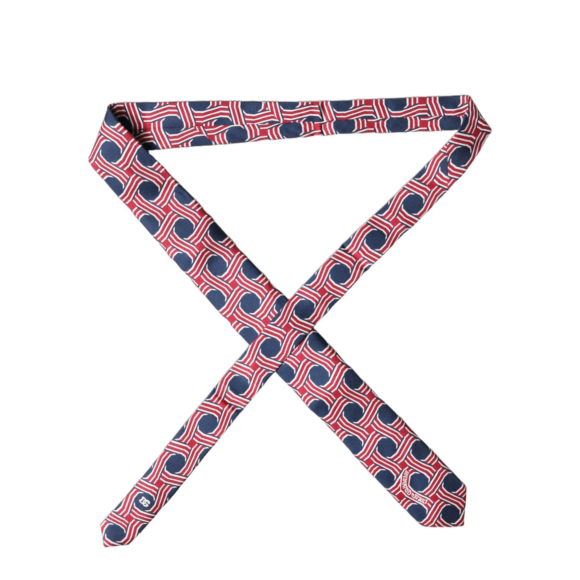 Dolce & Gabbana Multicolor Patterned Silk Adjustable Men Tied Necktie Tie