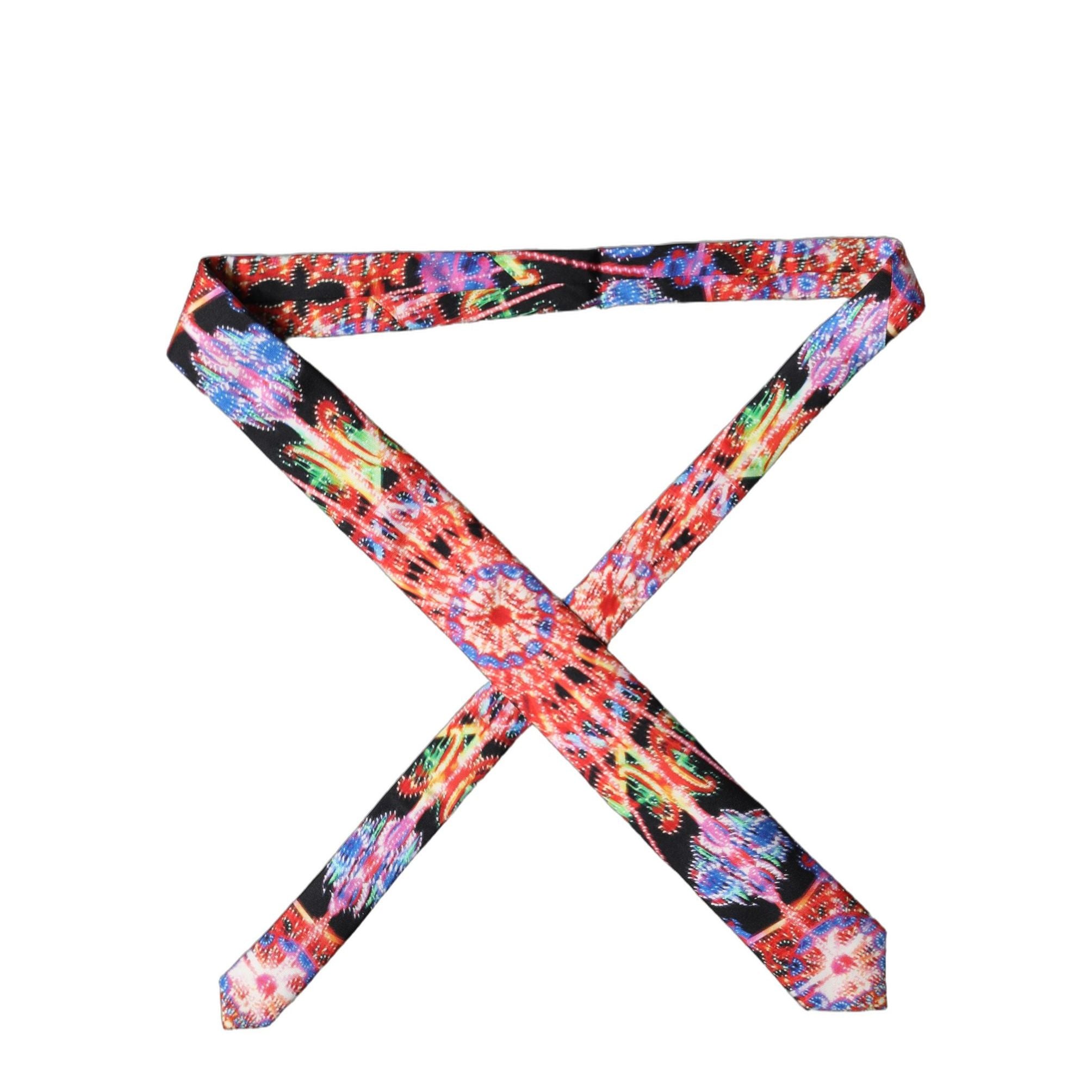 Dolce & Gabbana Multicolor Abstract Silk Adjustable Men Tied Necktie Tie