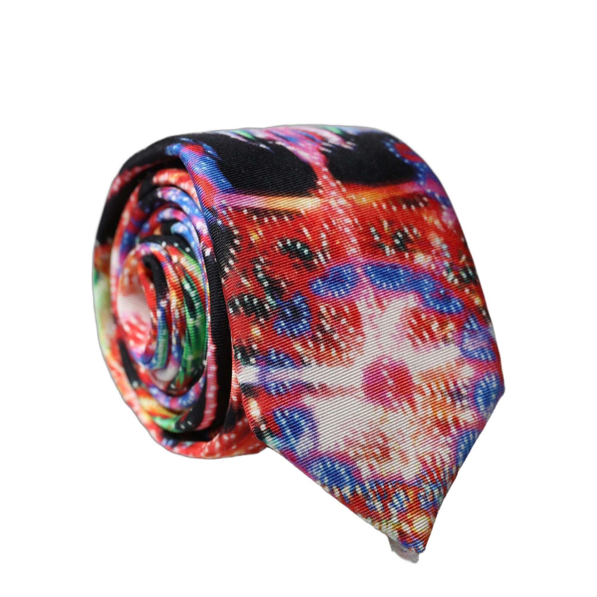 Dolce & Gabbana Multicolor Abstract Silk Adjustable Men Tied Necktie Tie