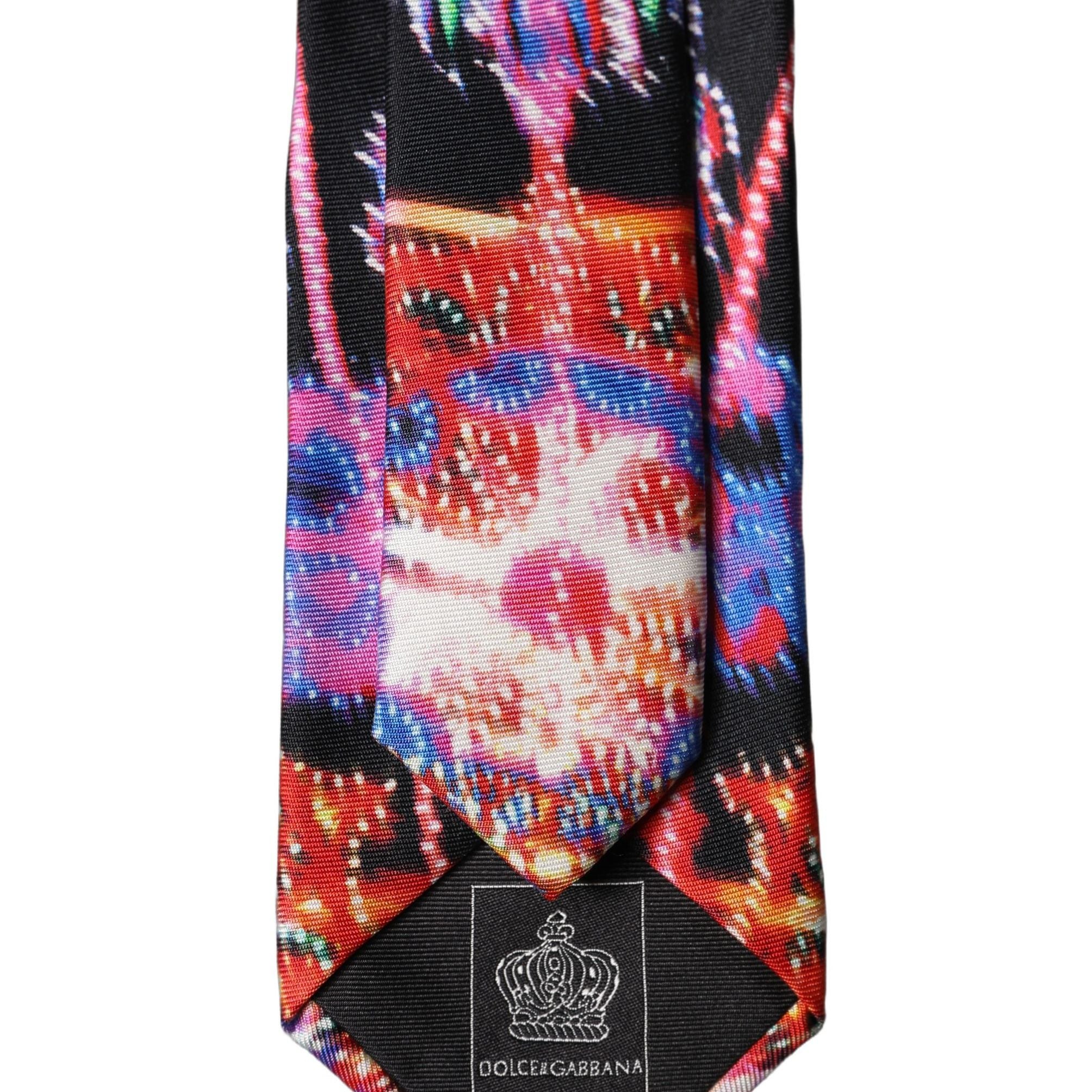 Dolce & Gabbana Multicolor Abstract Silk Adjustable Men Tied Necktie Tie