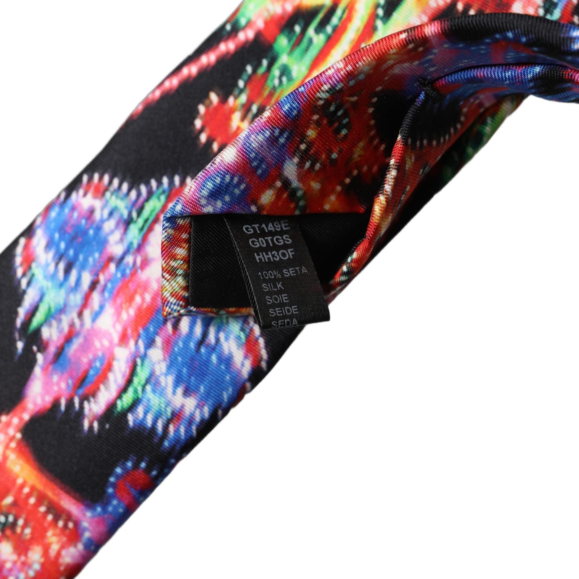 Dolce & Gabbana Multicolor Abstract Silk Adjustable Men Tied Necktie Tie