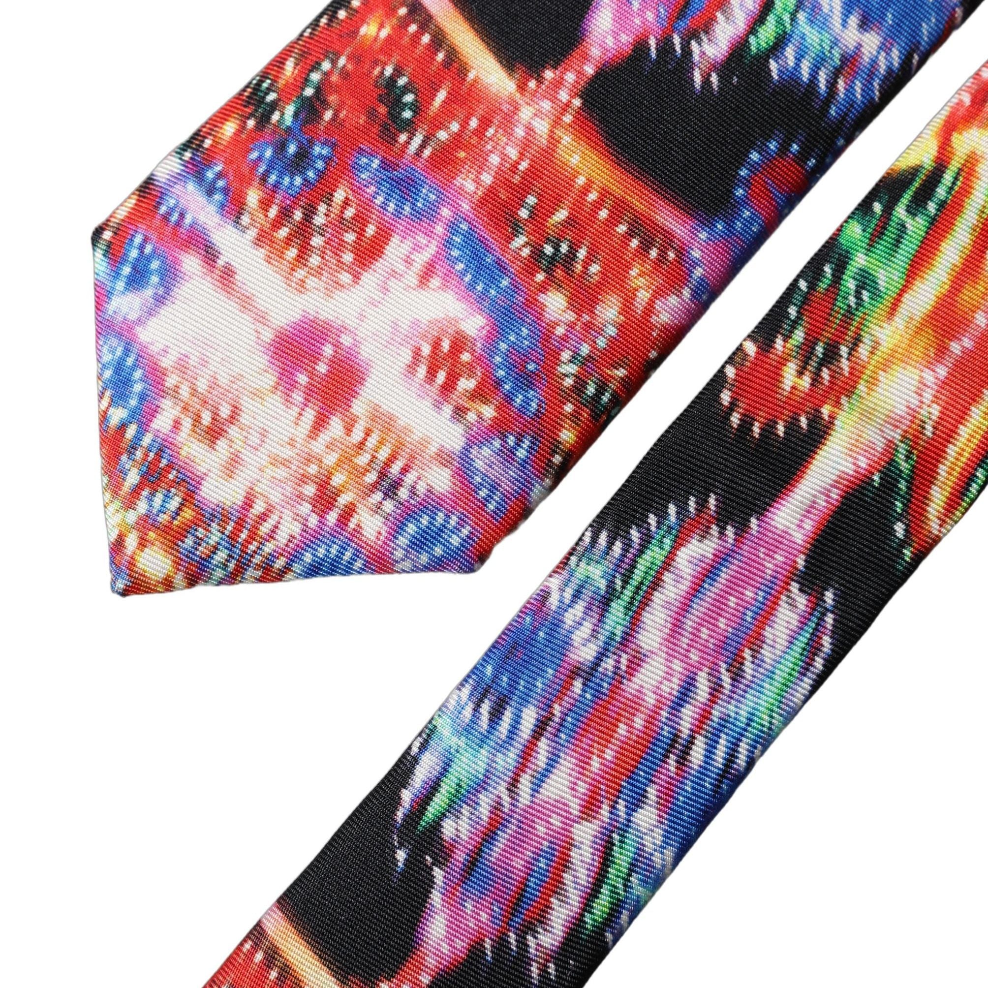 Dolce & Gabbana Multicolor Abstract Silk Adjustable Men Tied Necktie Tie