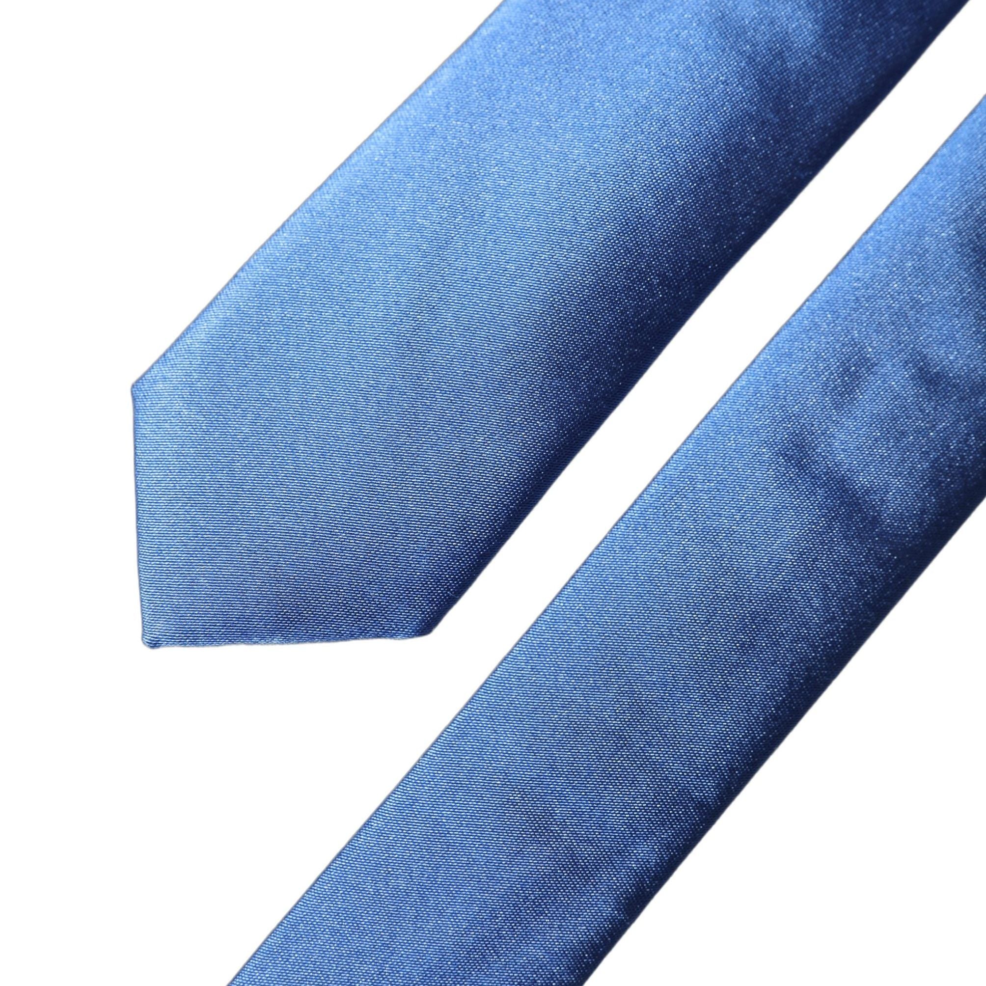 Dolce & Gabbana Blue Satin 100% Silk Adjustable Men Tied Necktie Tie