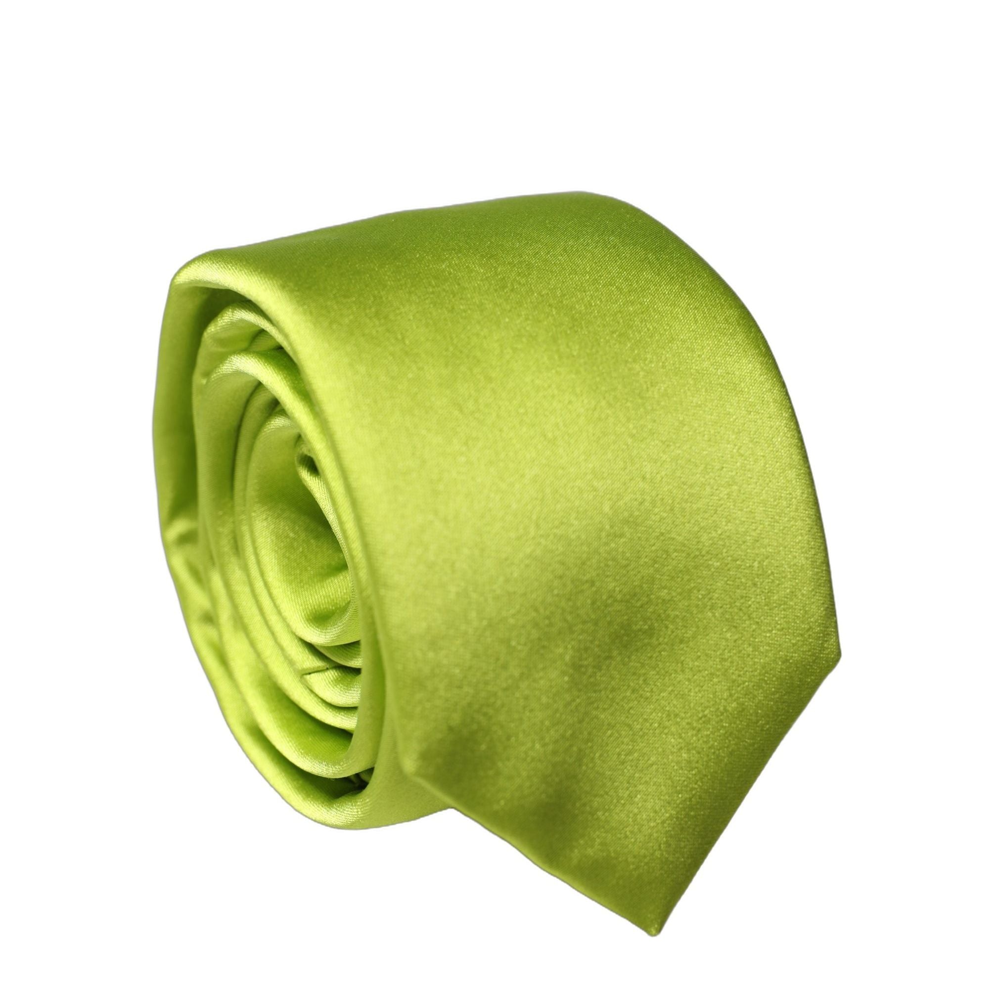 Dolce & Gabbana Neon Green Silk Satin Wide Adjustable Men Necktie Tie