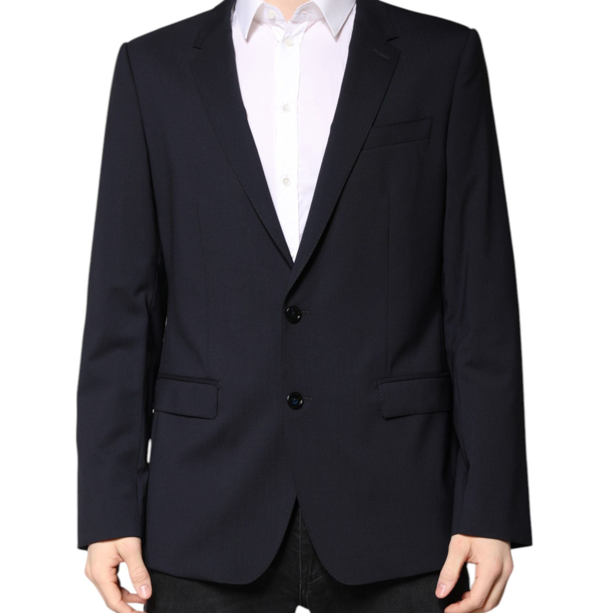 Dolce & Gabbana Blazer MARTINI Dark Blue Wool SingleBreasted Blazer
