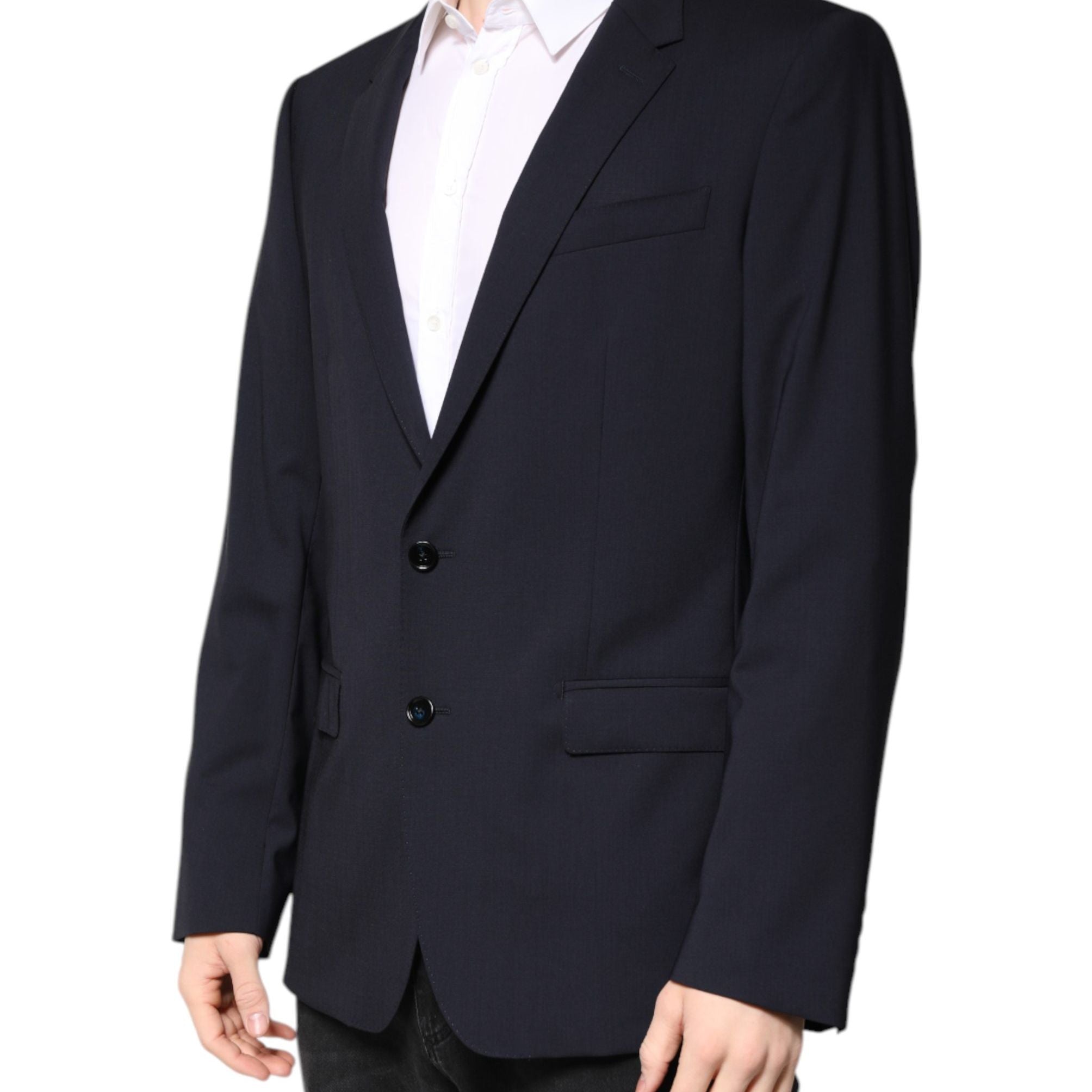 Dolce & Gabbana Blazer MARTINI Dark Blue Wool SingleBreasted Blazer