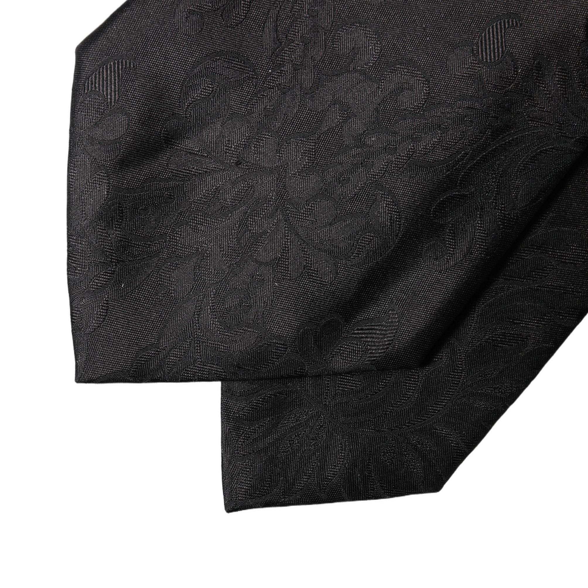 Dolce & Gabbana Black Paisley Woven Silk Adjustable Women Necktie Tie