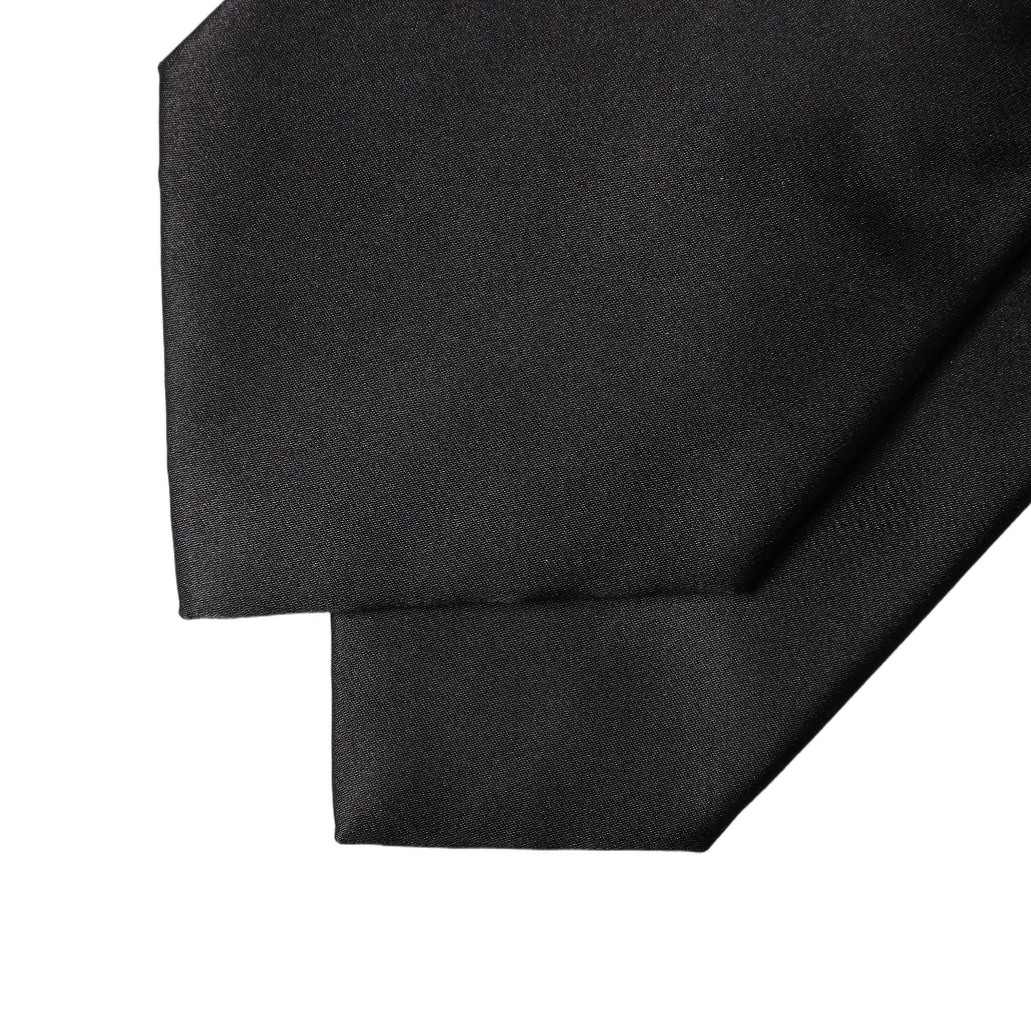 Dolce & Gabbana Black Satin Silk Blend Adjustable Women Tied Necktie Tie
