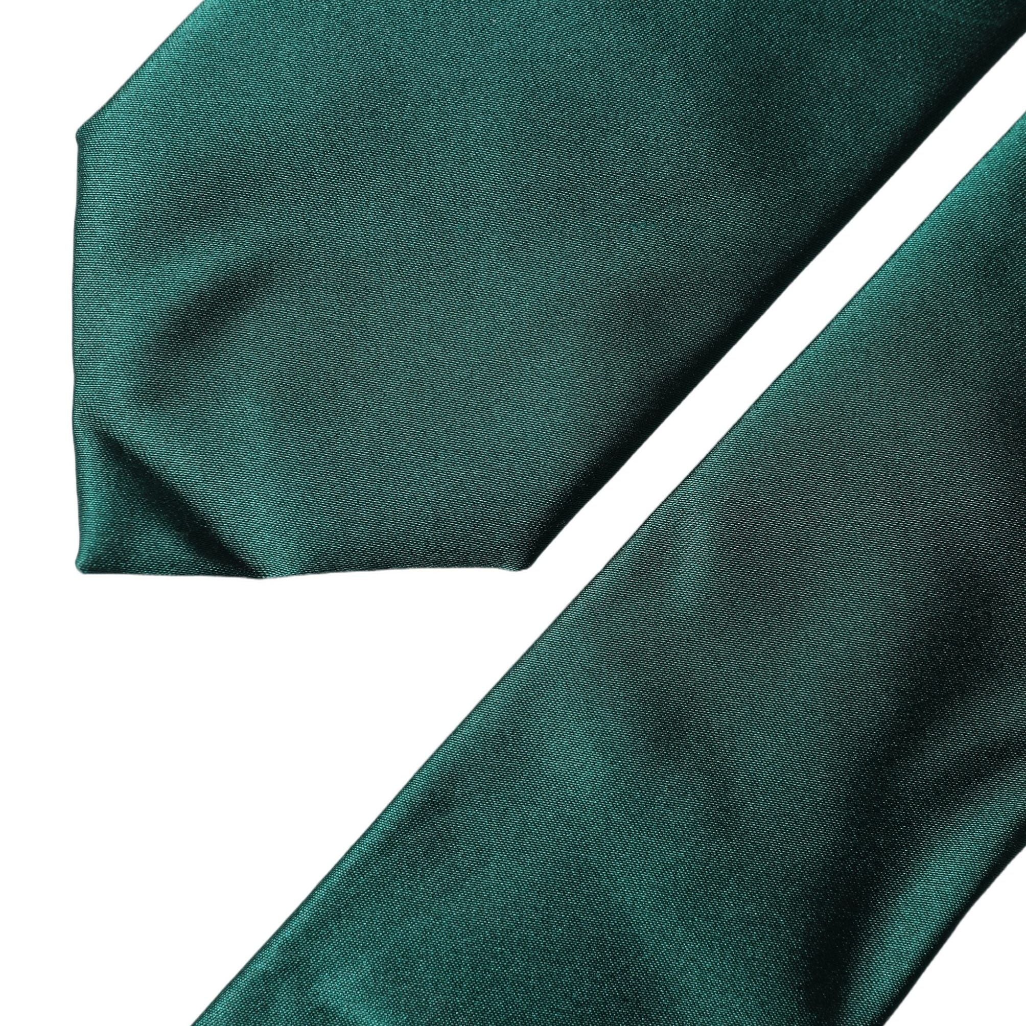 Dolce & Gabbana Dark Green Satin Silk Adjustable Women Tied Necktie Tie
