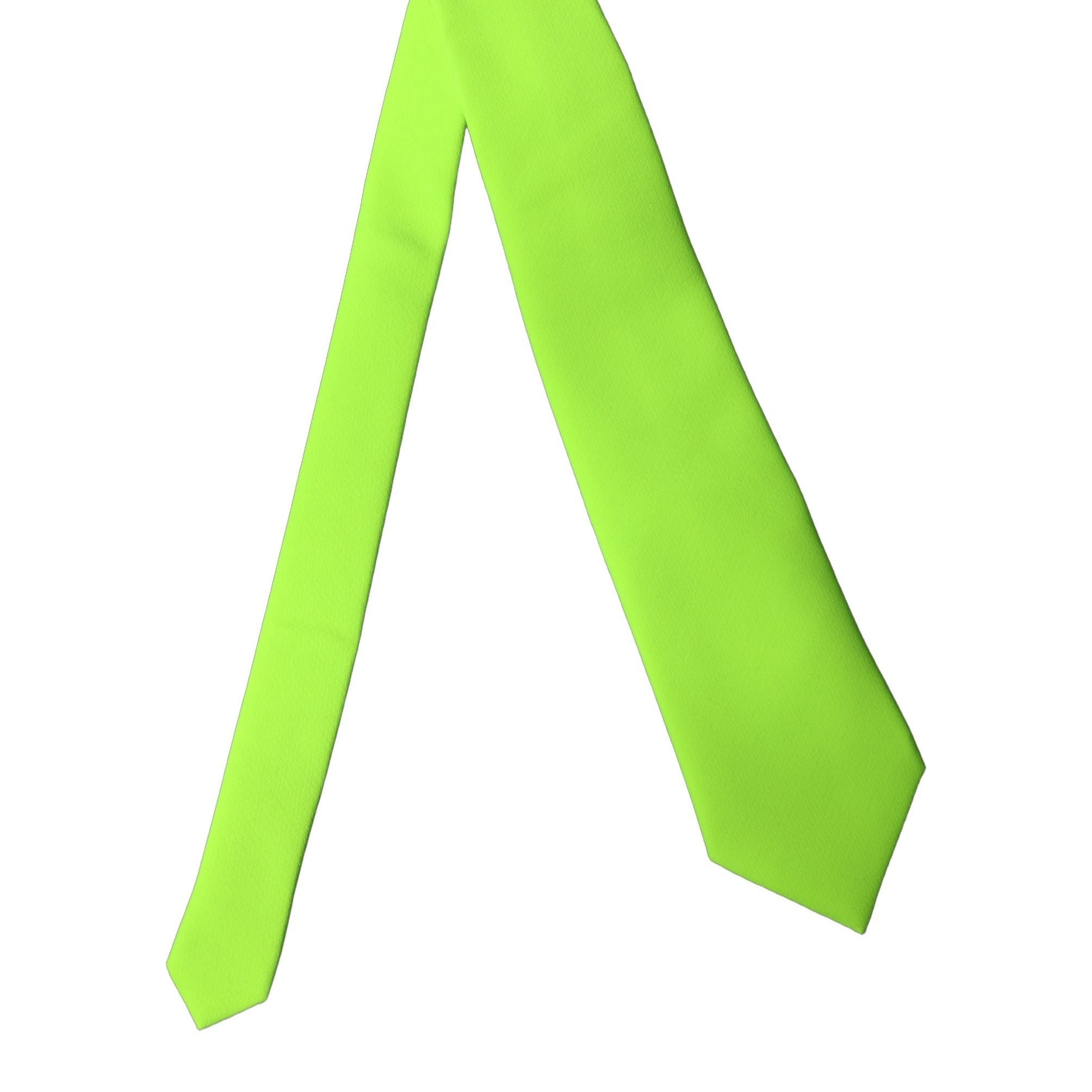 Dolce & Gabbana Neon Green Polyester Adjustable Women Tied Necktie Tie