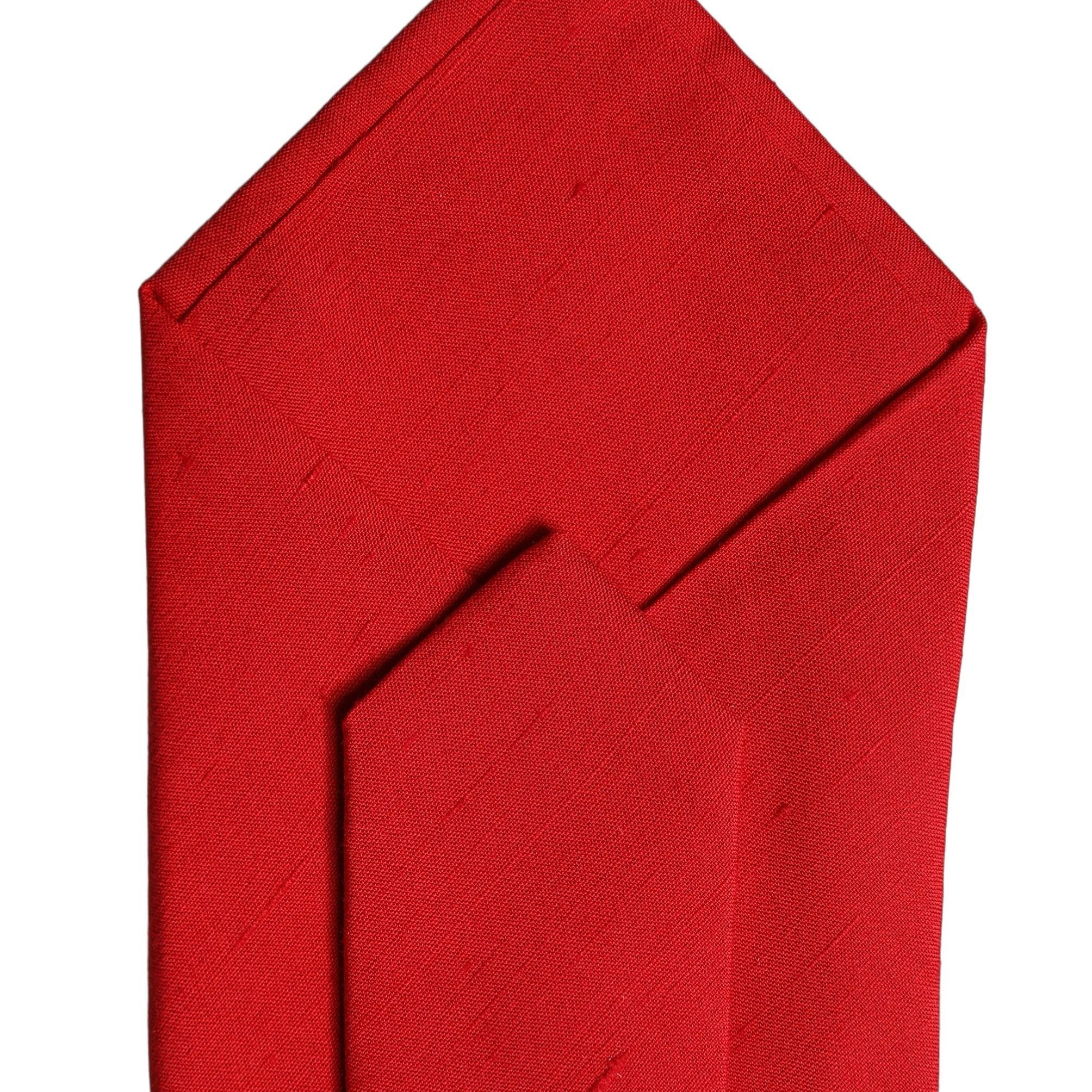 Dolce & Gabbana Red Solid Silk Cotton Adjustable Women Necktie Tie