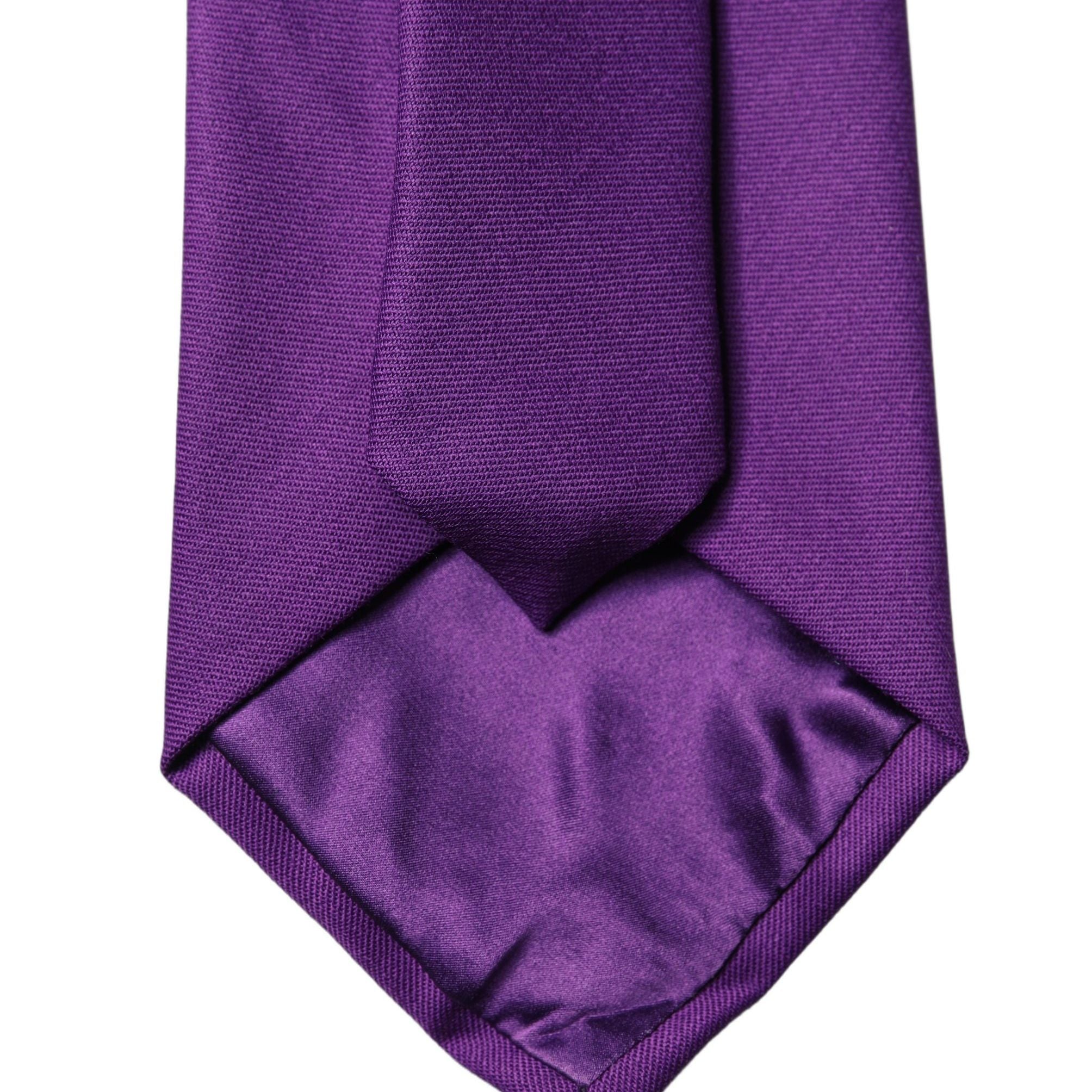 Dolce & Gabbana Purple Polyester Satin Adjustable Women Tied Necktie Tie
