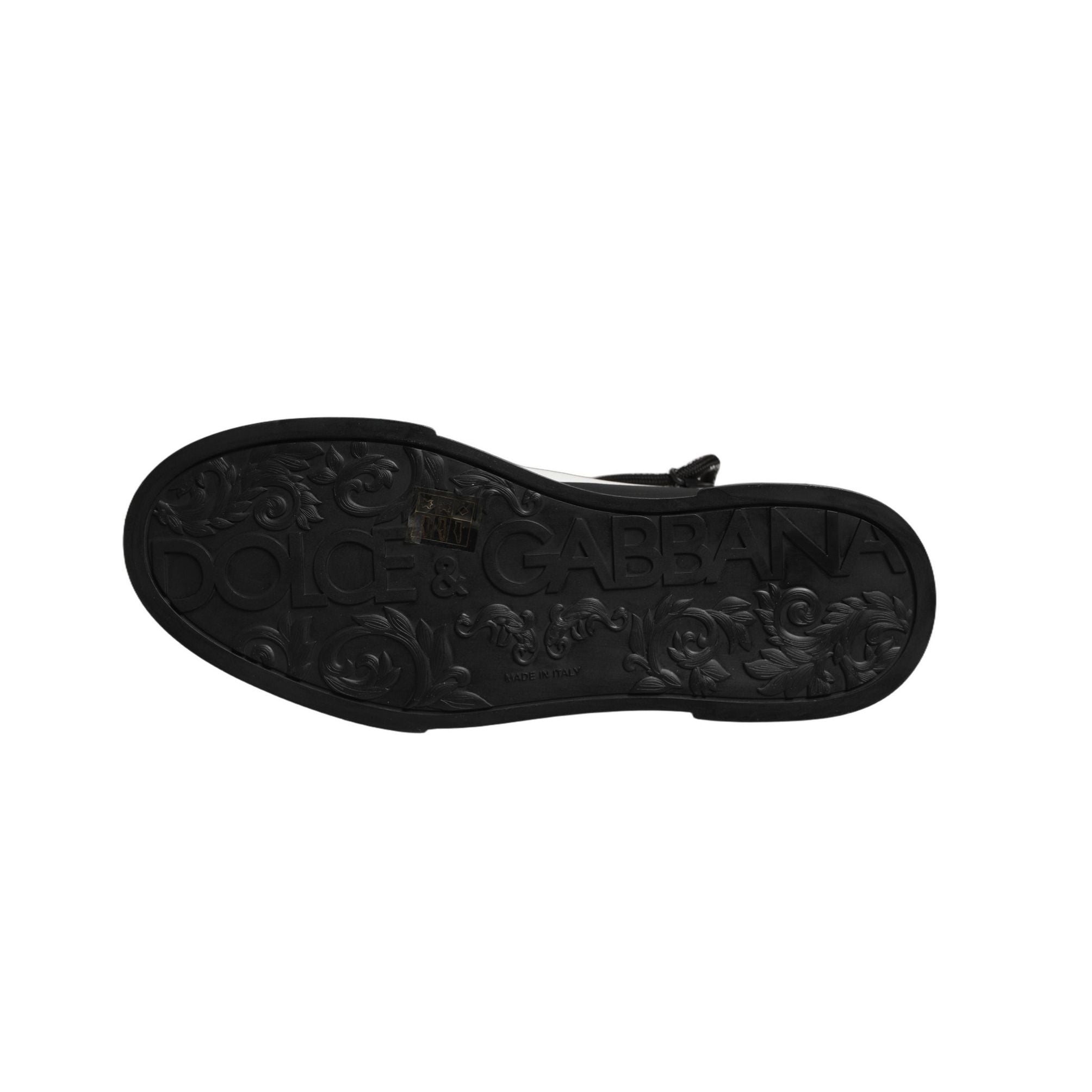 Dolce & Gabbana White Black DG Logo PORTOFINO Sneakers Shoes