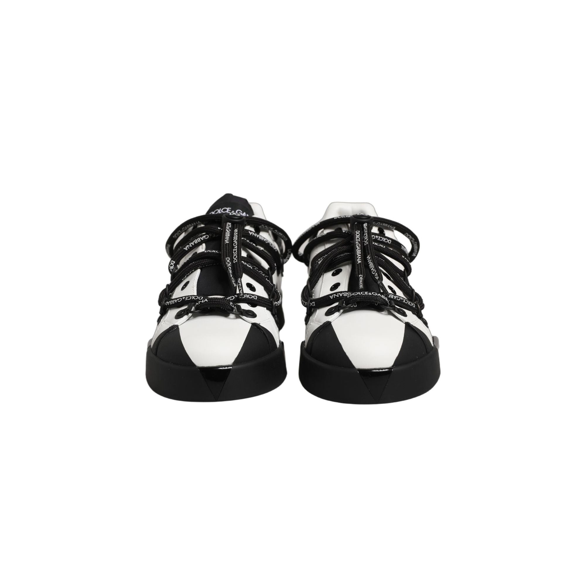 Dolce & Gabbana White Black DG Logo PORTOFINO Sneakers Shoes