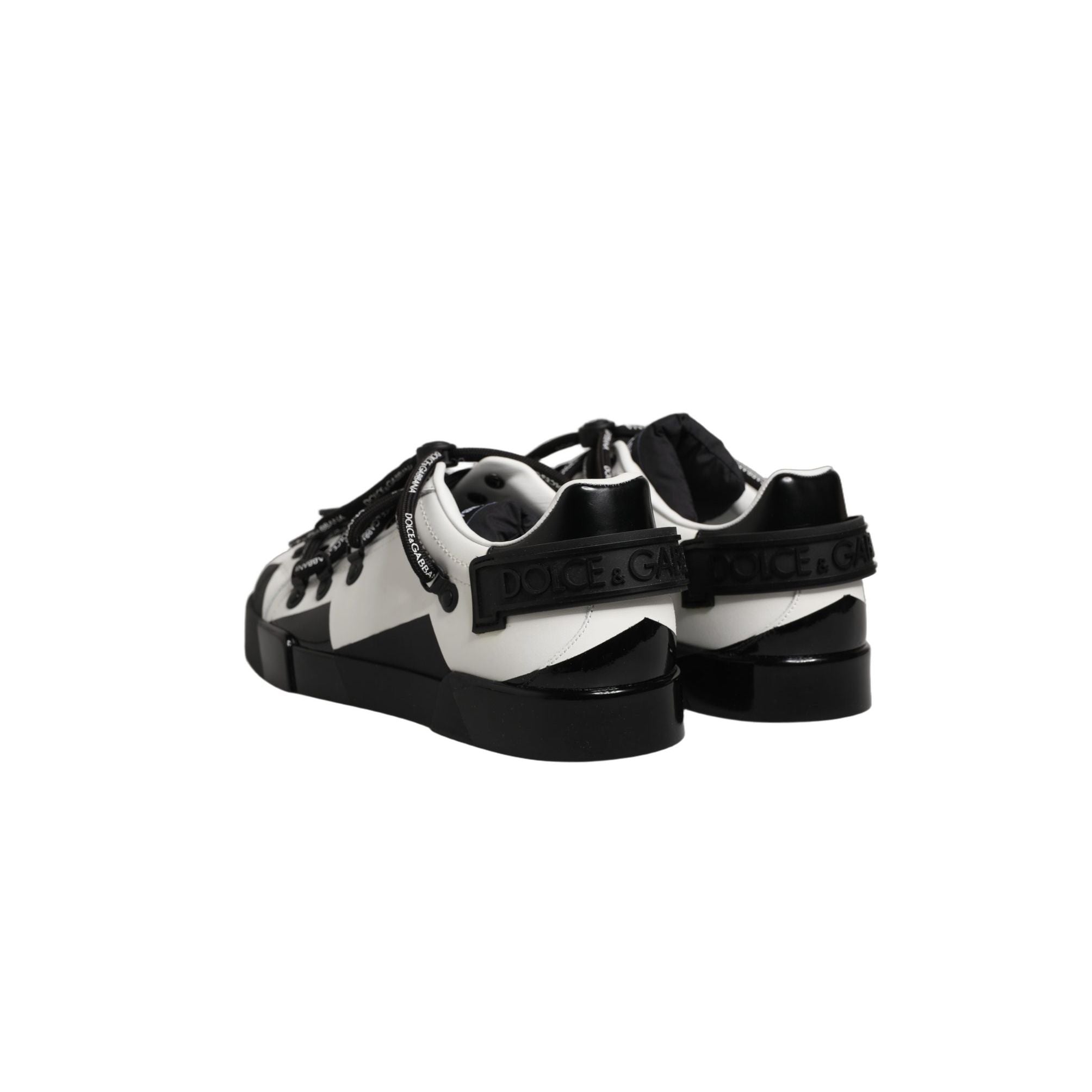Dolce & Gabbana White Black DG Logo PORTOFINO Sneakers Shoes