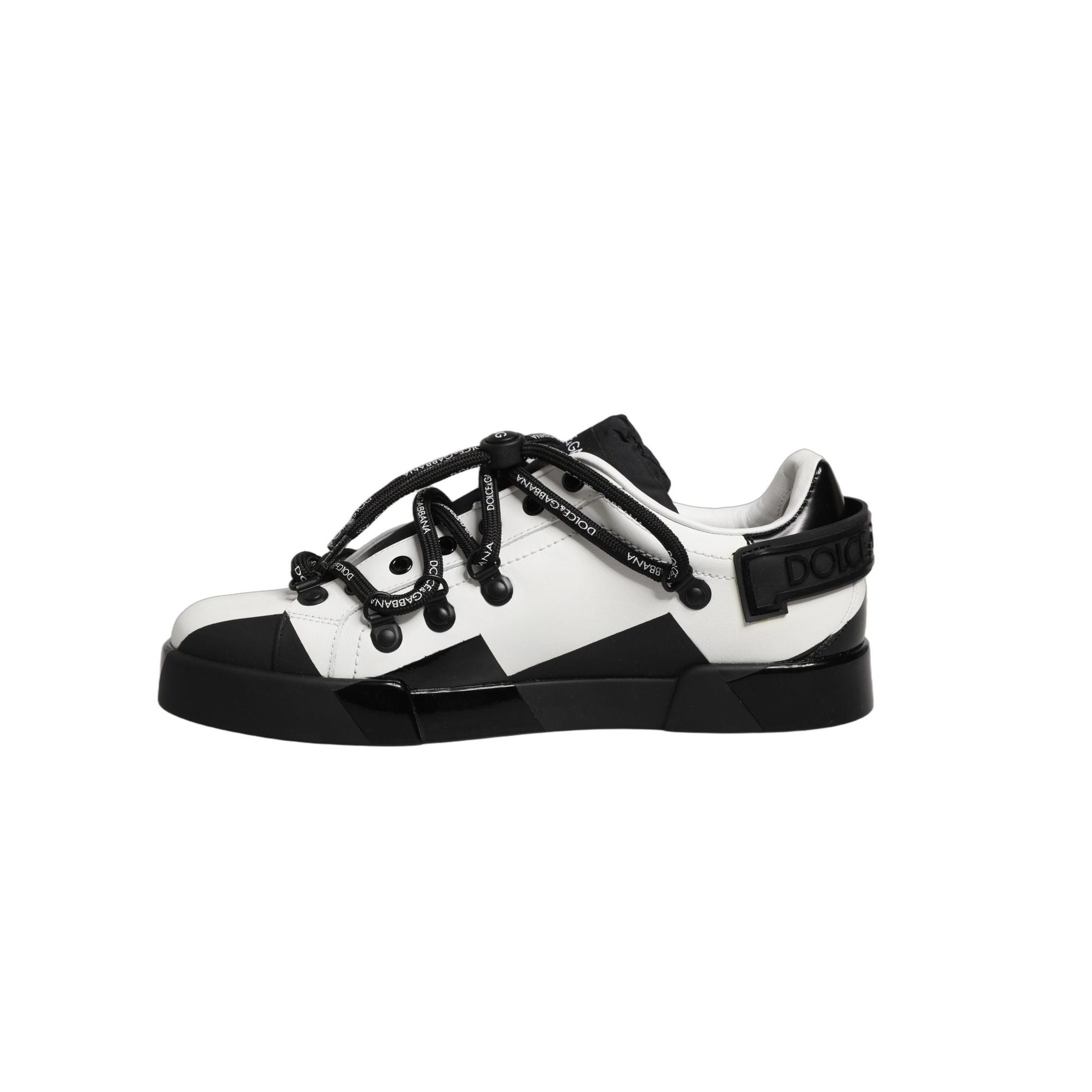 Dolce & Gabbana White Black DG Logo PORTOFINO Sneakers Shoes