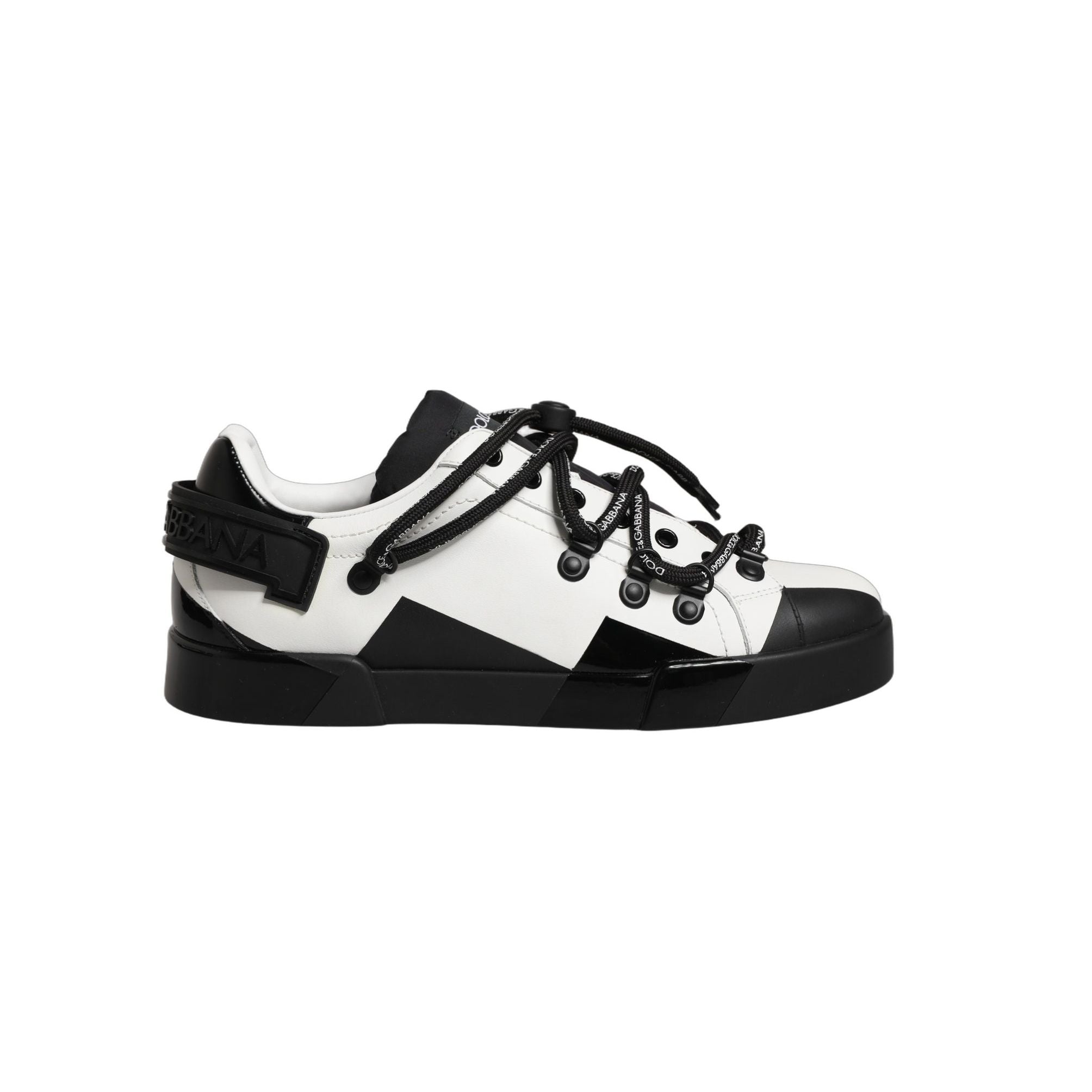 Dolce & Gabbana White Black DG Logo PORTOFINO Sneakers Shoes