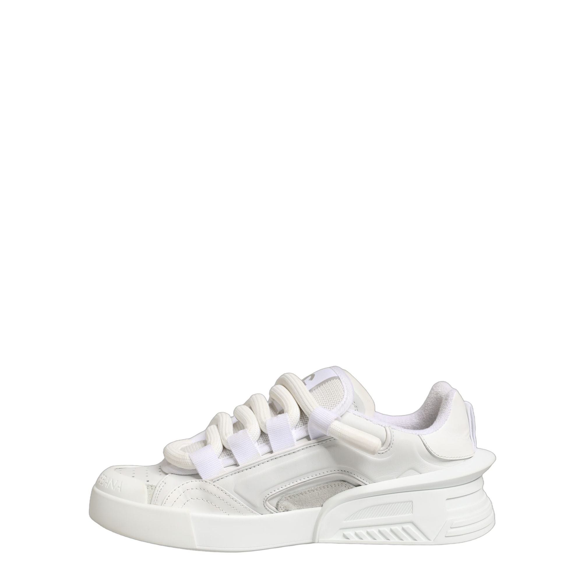 Dolce & Gabbana White Calfskin Leather Low Top Sneakers Shoes