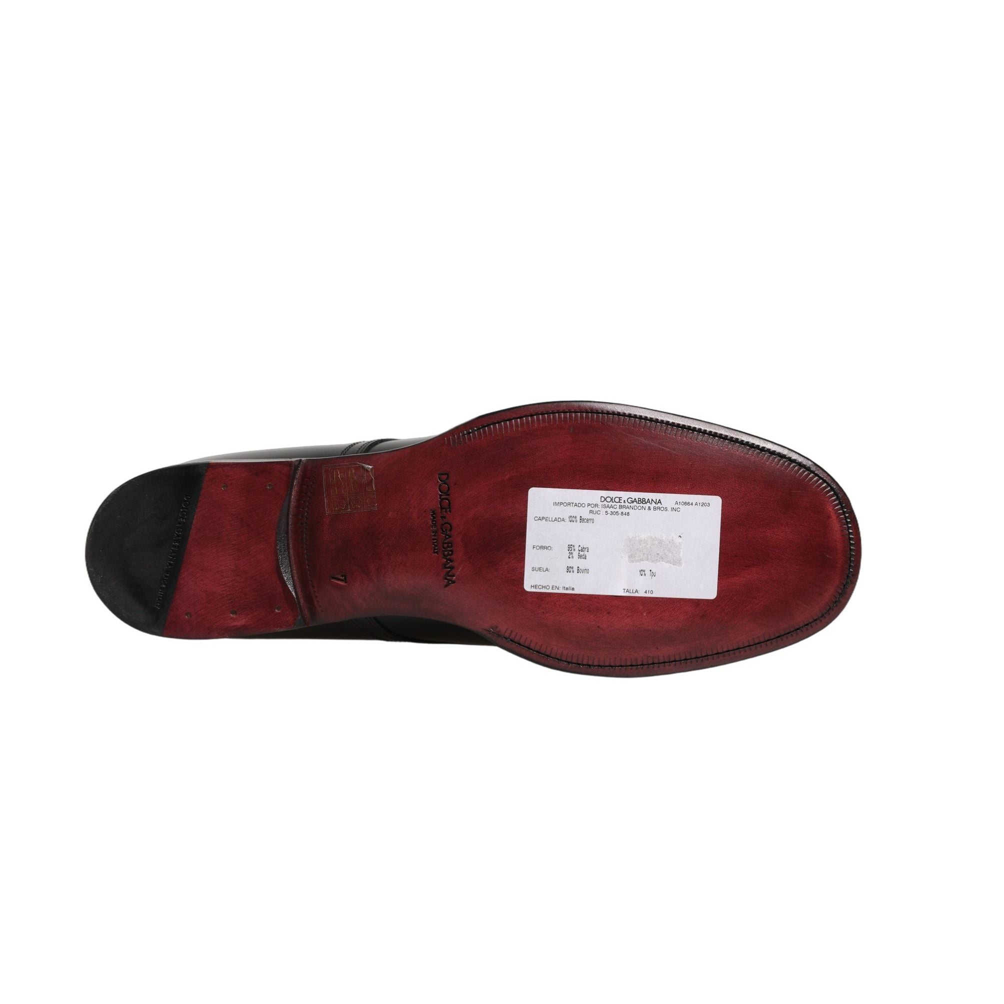 Dolce & Gabbana Black Calfskin Leather Derby Men Dress Shoes