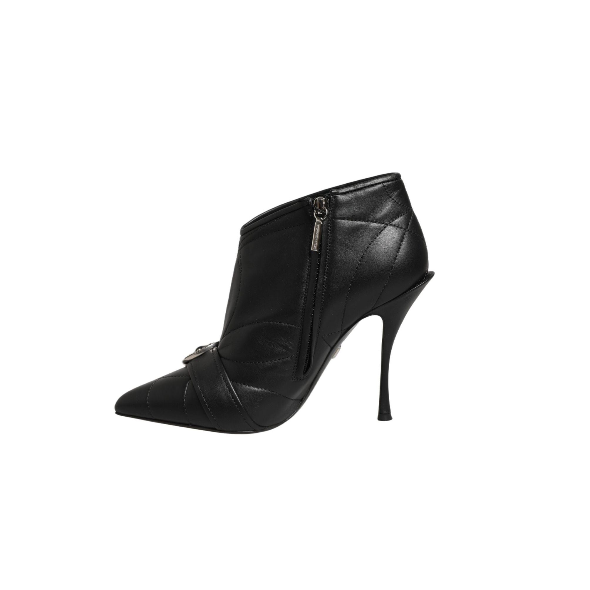 Dolce & Gabbana Black Devotion Quilted Buckled Boots Shoes