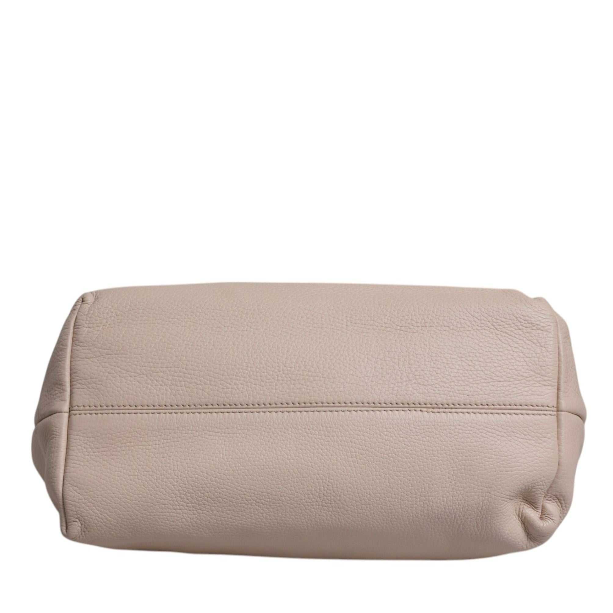 Dolce & Gabbana Light Pink Leather Logo Plaque Tote Shoulder Borse Bag
