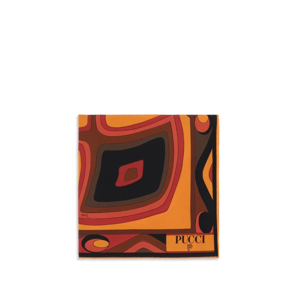 Emilio Pucci Orange Silk Scarf