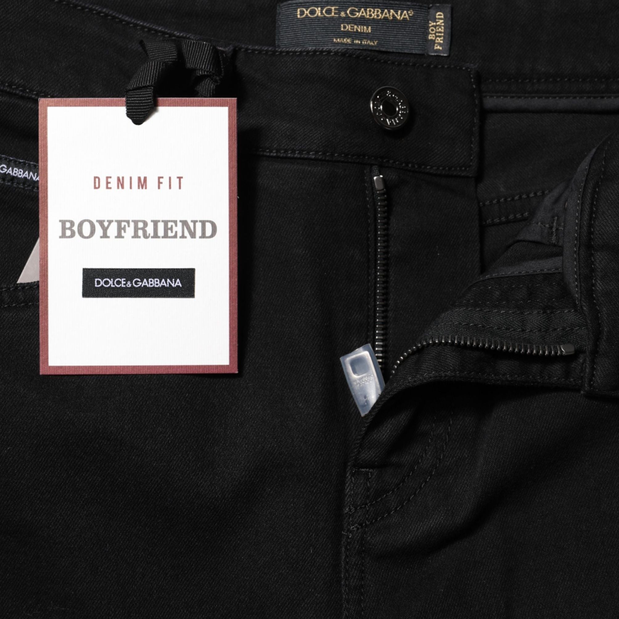 Dolce & Gabbana Black Boyfriend Cotton Stretch Denim Jeans