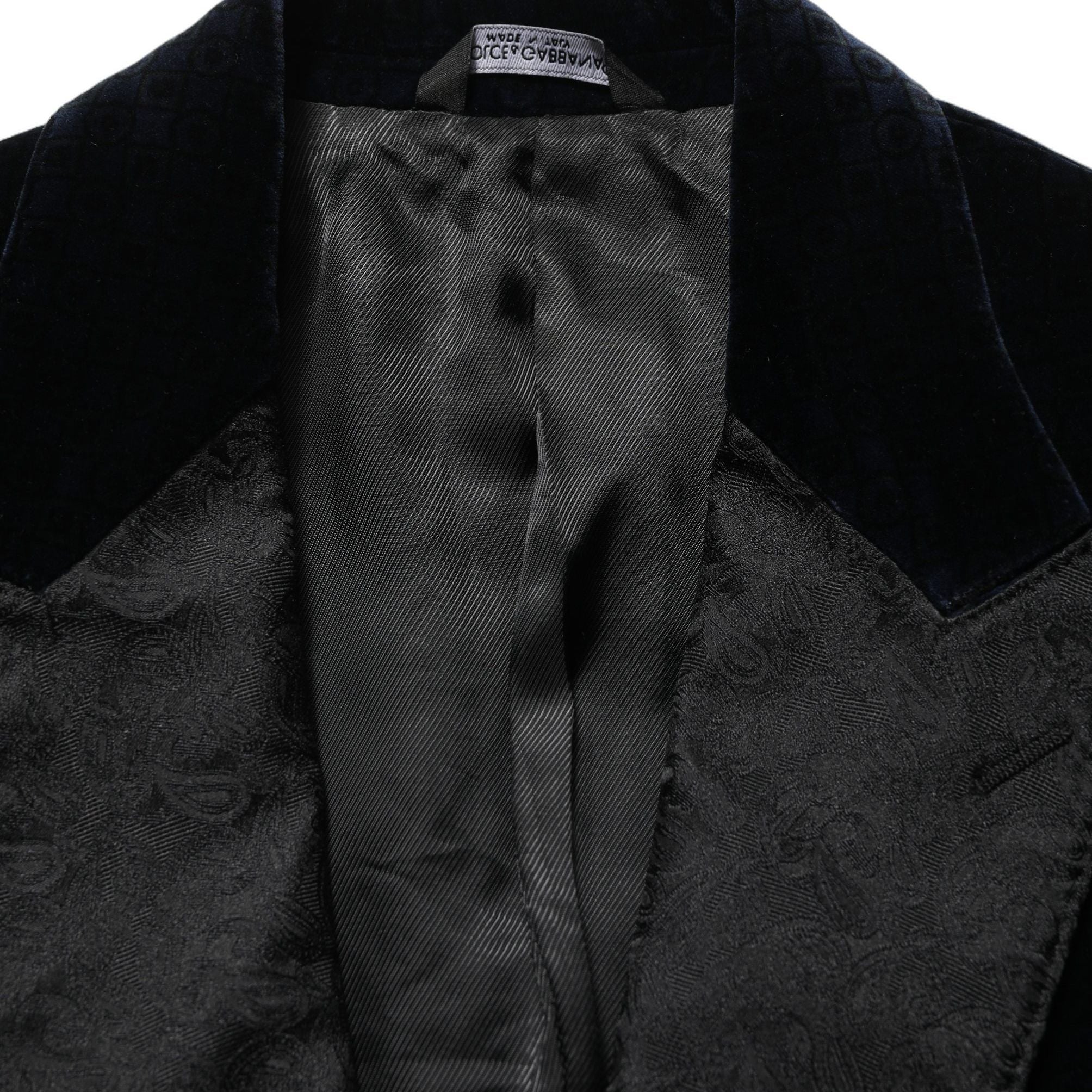Dolce & Gabbana Black Cotton Single Breasted Jacket Blazer