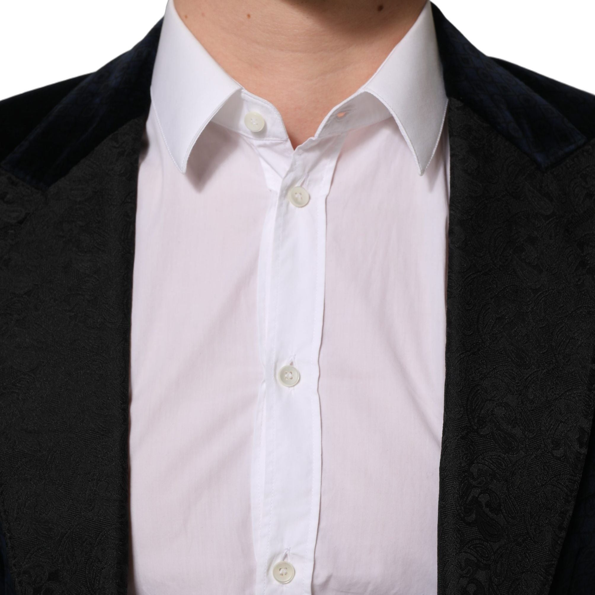 Dolce & Gabbana Black Cotton Single Breasted Jacket Blazer