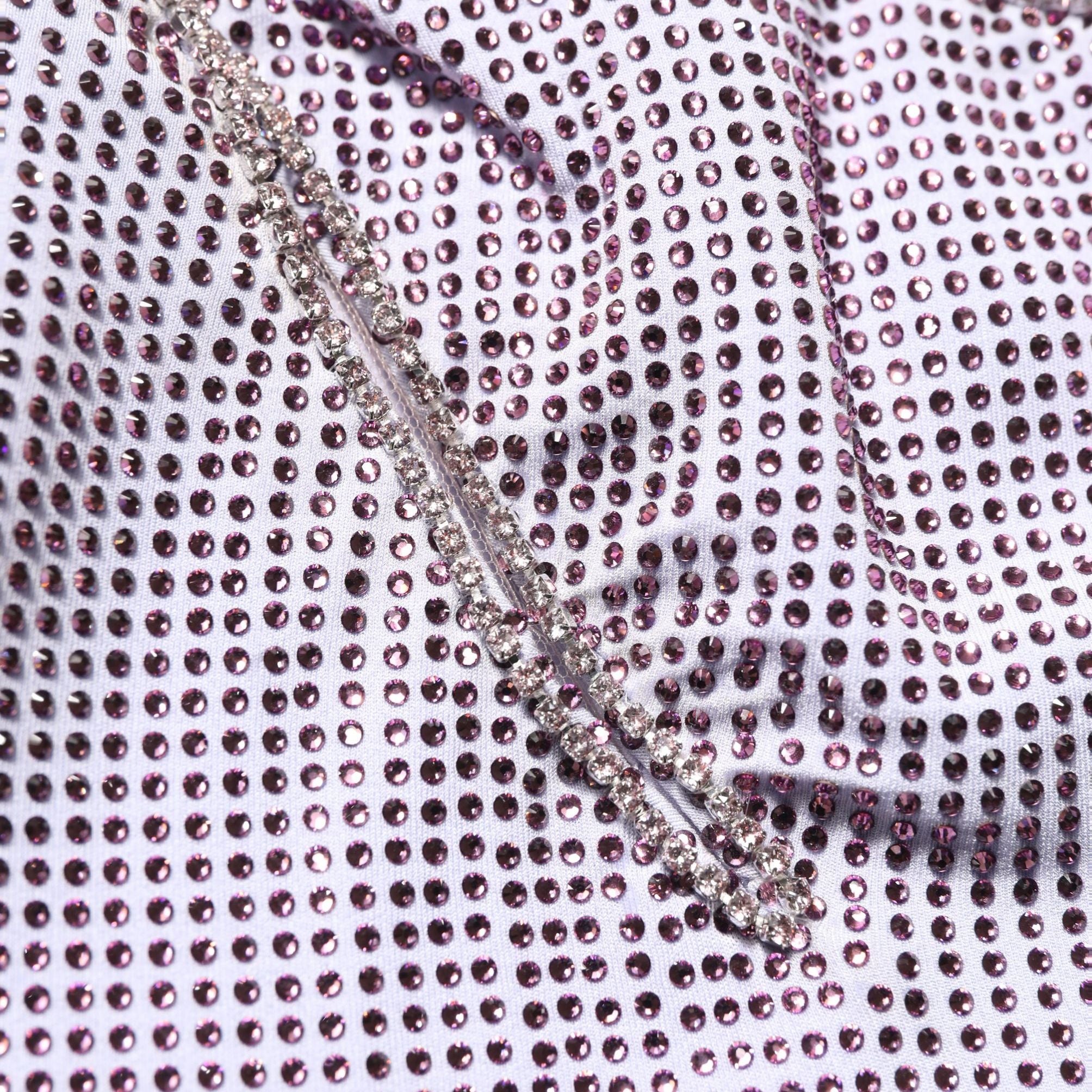 Dolce & Gabbana Purple Crystal OneShoulder EveningGown Dress