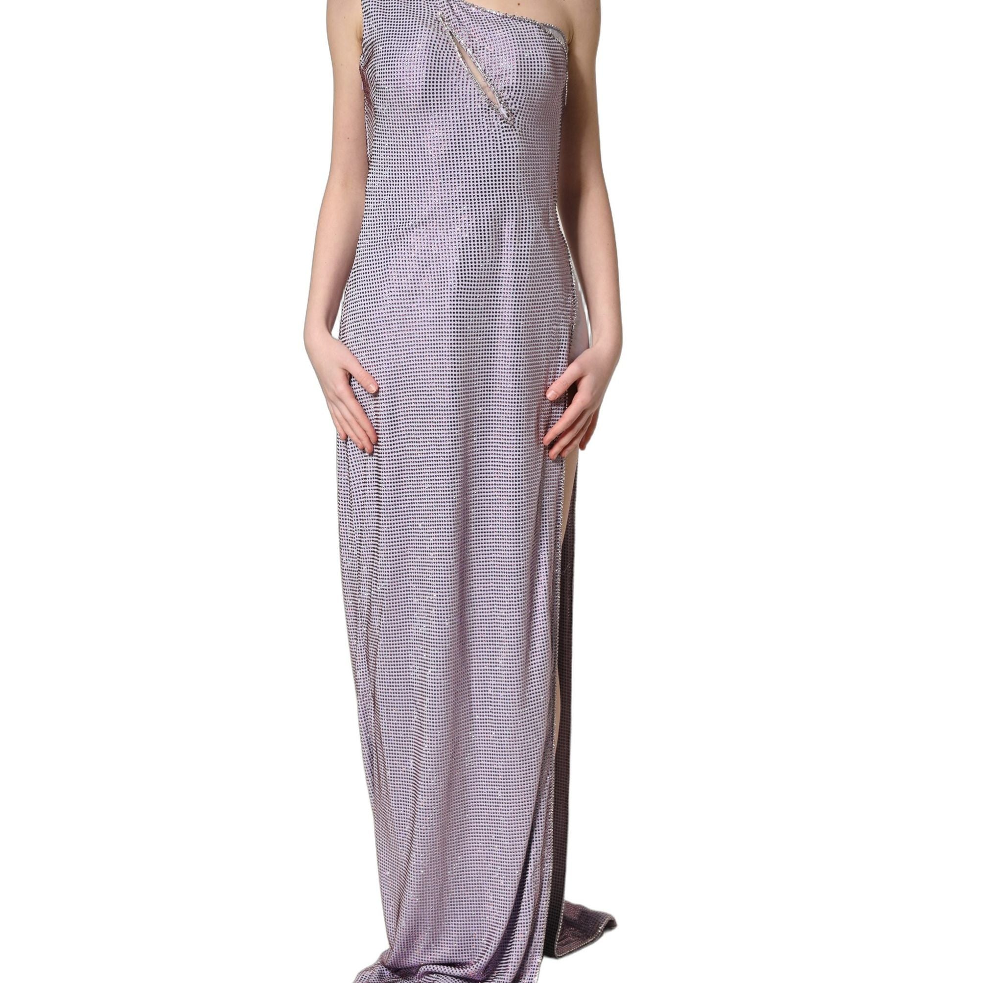 Dolce & Gabbana Purple Crystal OneShoulder EveningGown Dress