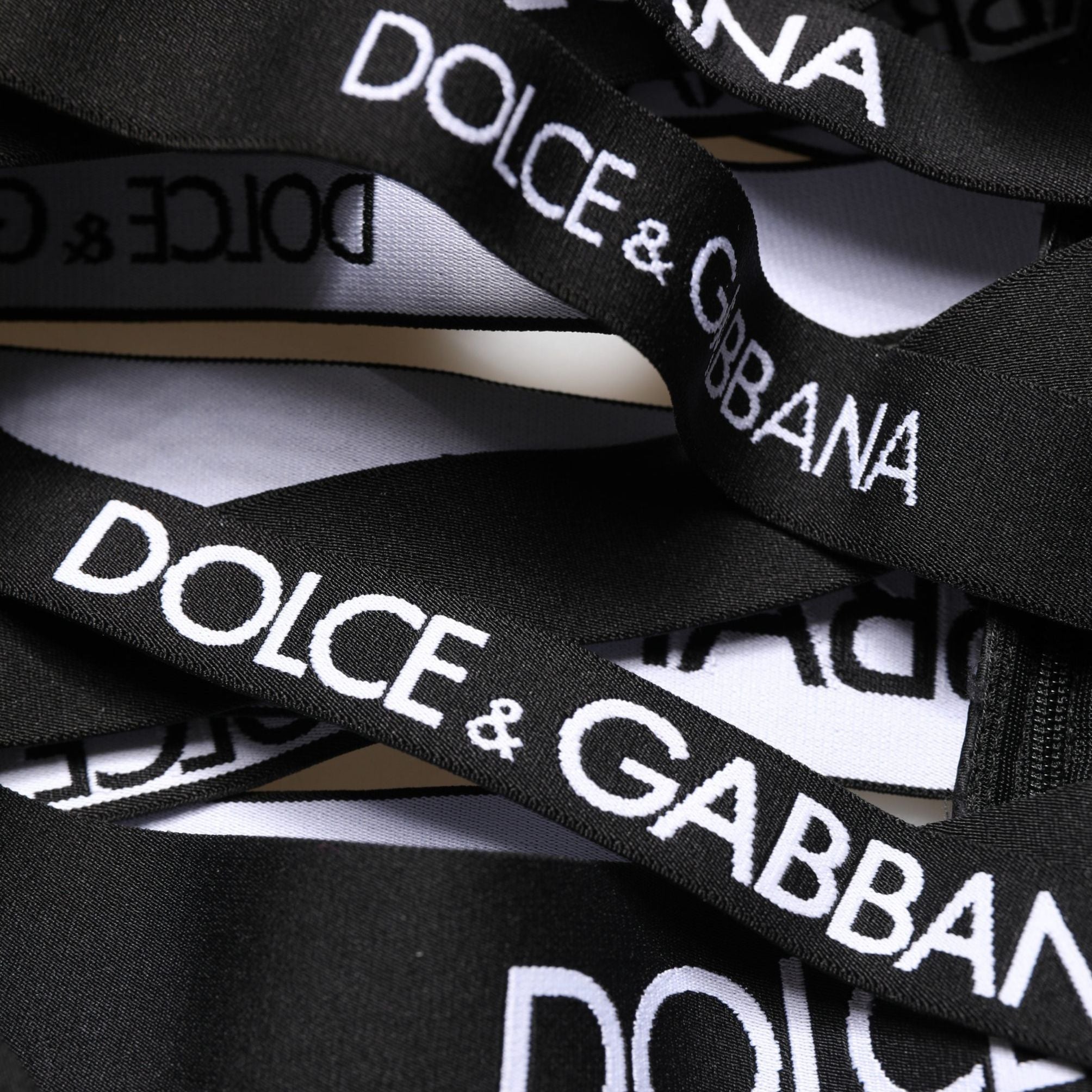 Dolce & Gabbana Black Logo Tape Cut Out Skinny High Waist Pants