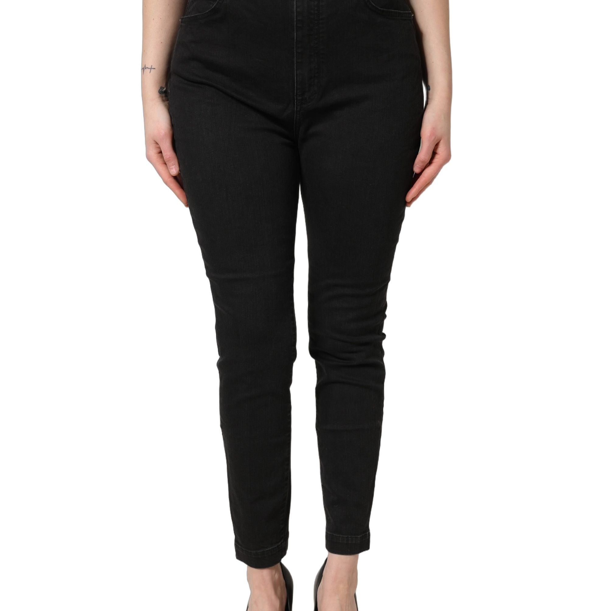 Dolce & Gabbana Black Skinny Cotton High Waist Denim Jeans