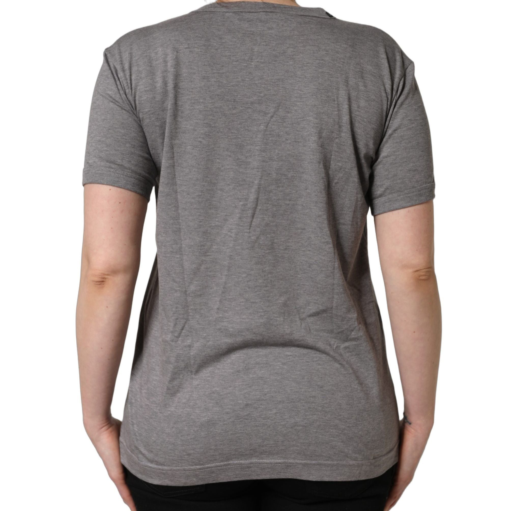 Dolce & Gabbana Grey Cotton Short Sleeves Crew Neck T-shirt