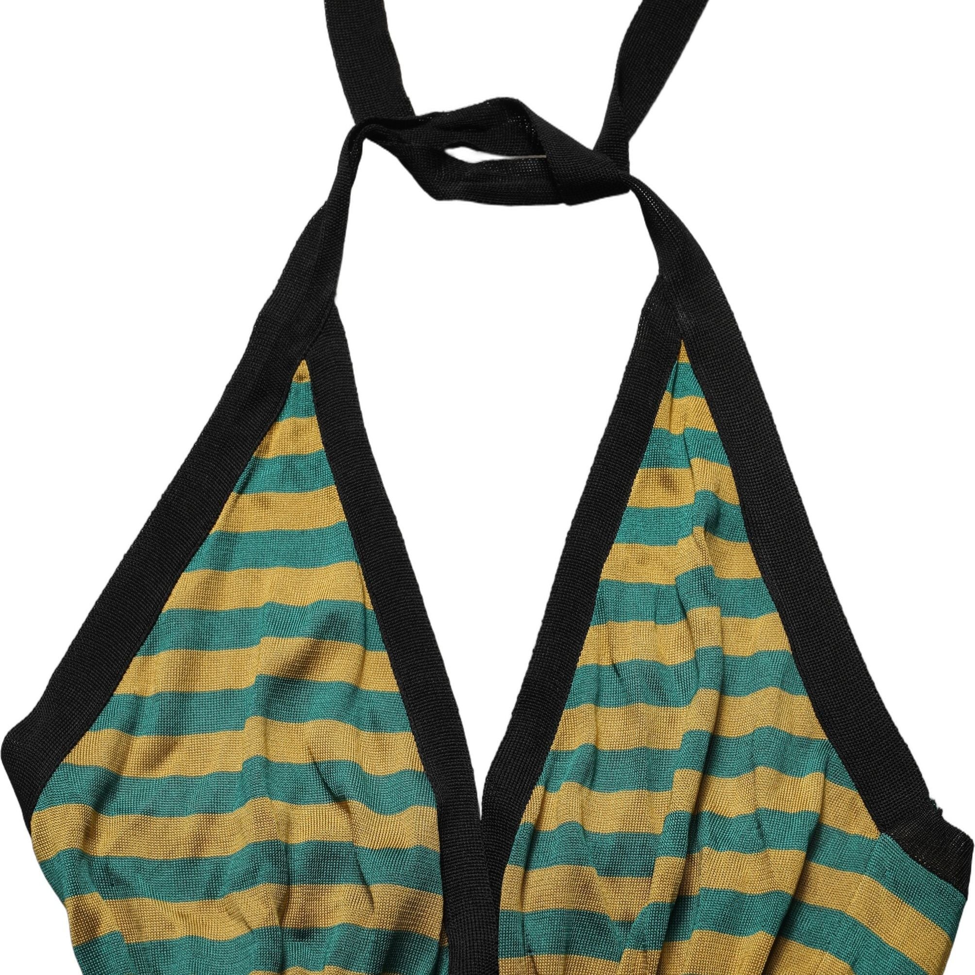 Dolce & Gabbana Multicolor Stripes Wool Knit Halter Tank Top