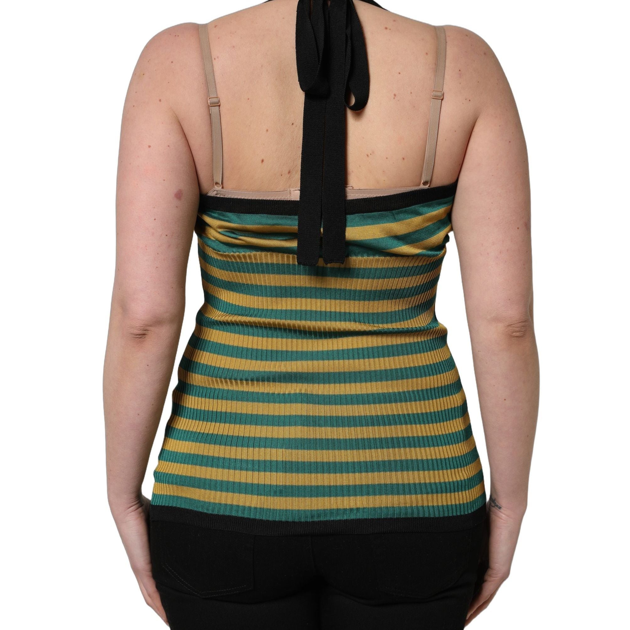 Dolce & Gabbana Multicolor Stripes Wool Knit Halter Tank Top