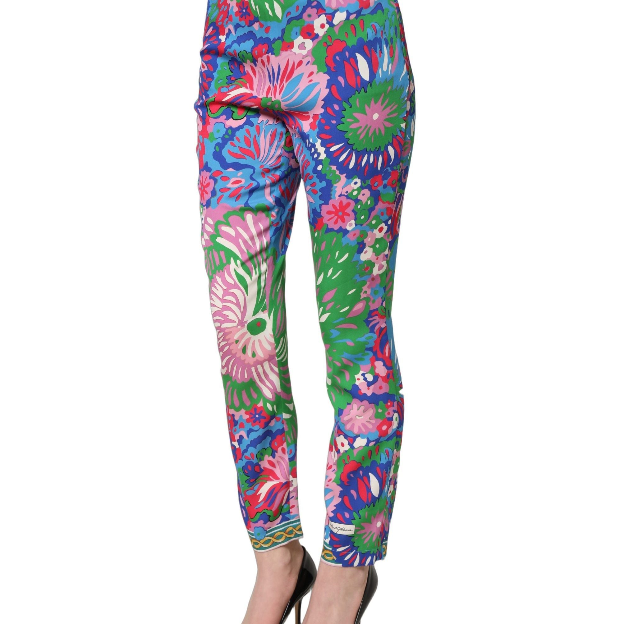 Dolce & Gabbana Multicolor Floral Stretch Jersey Leggings Pants