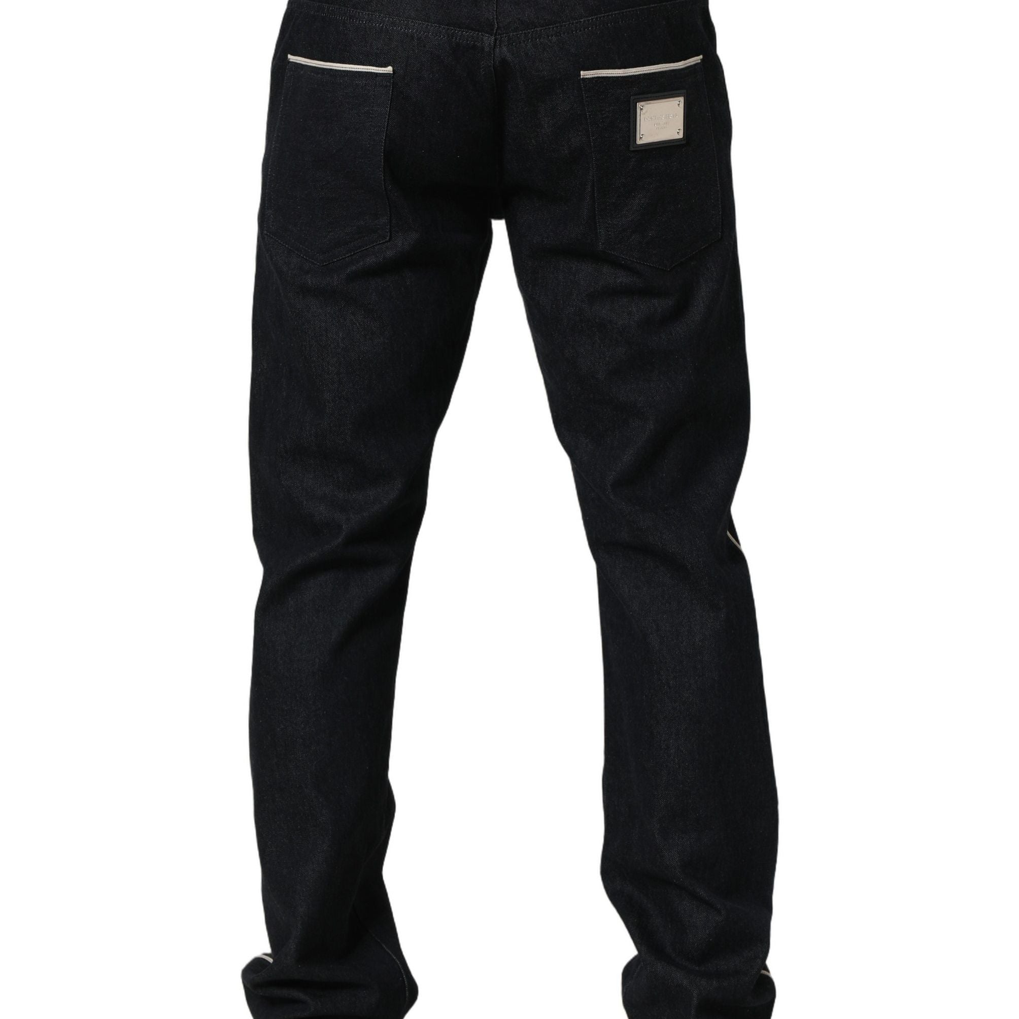 Dolce & Gabbana Black Cotton Mid Waist Classic Men Denim Jeans