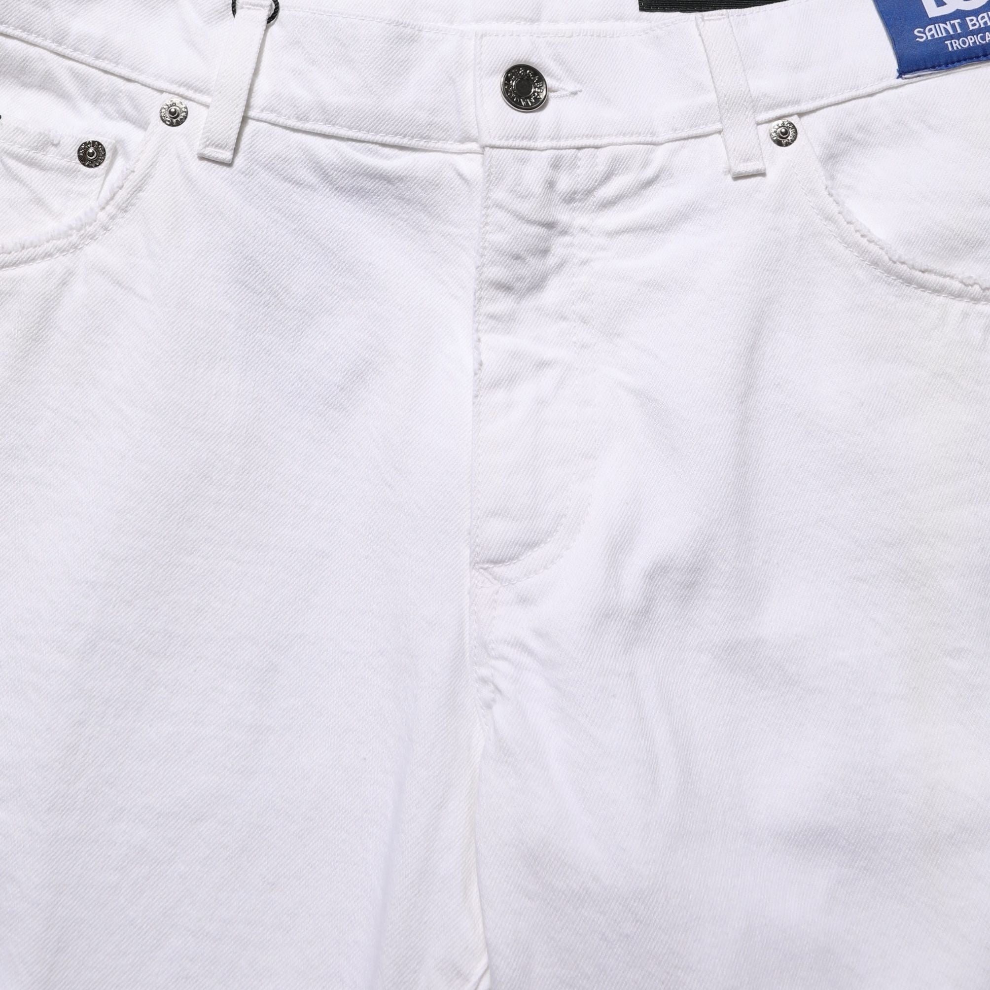 Dolce & Gabbana White Cotton Ripped Slim Fit Men Denim Jeans