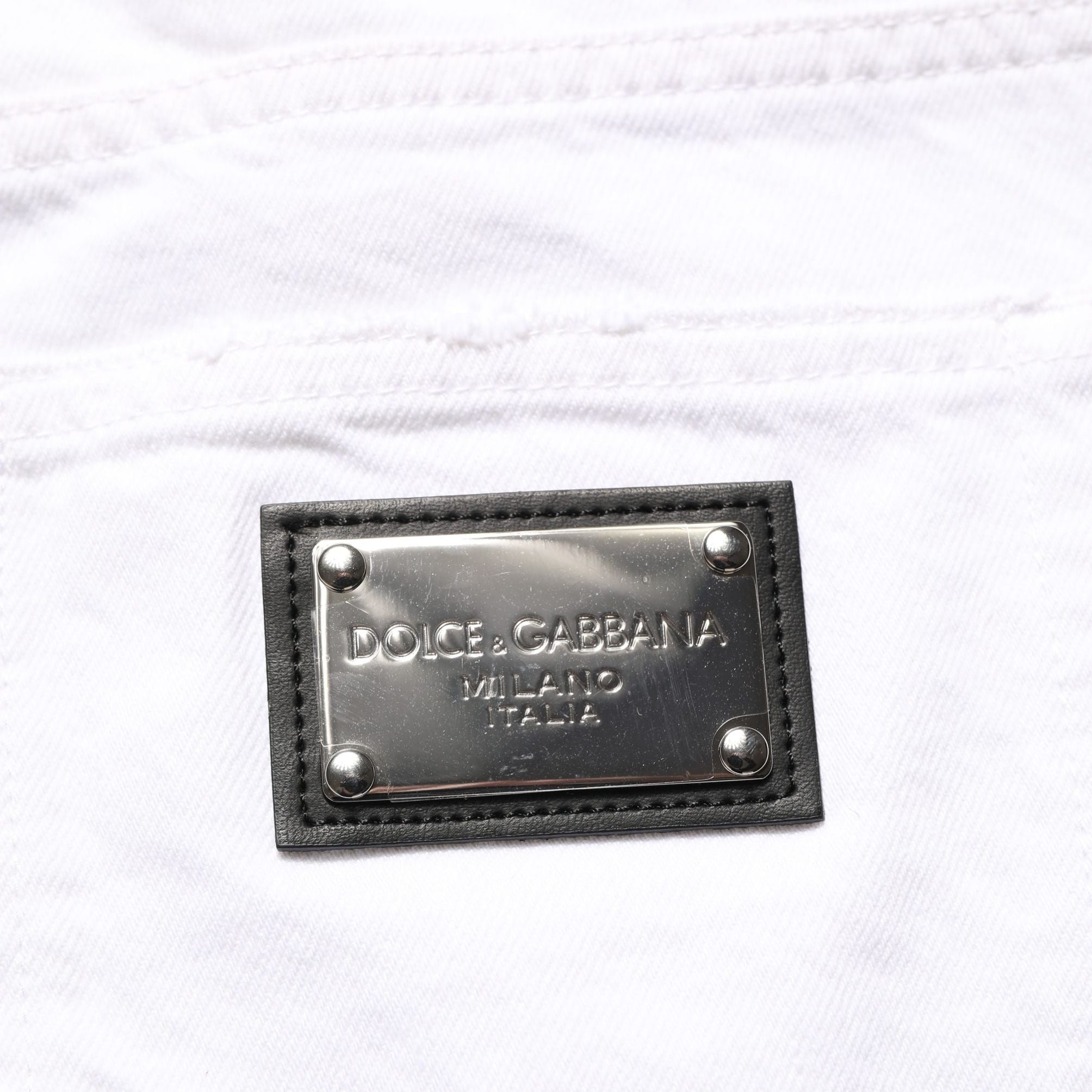 Dolce & Gabbana White Cotton Ripped Slim Fit Men Denim Jeans
