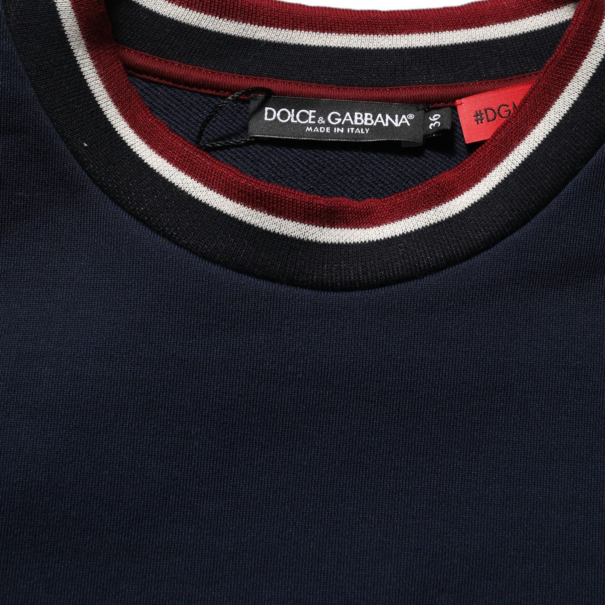 Dolce & Gabbana Blue Red Paneled 'Royals' Patch Sweatshirt Sweater