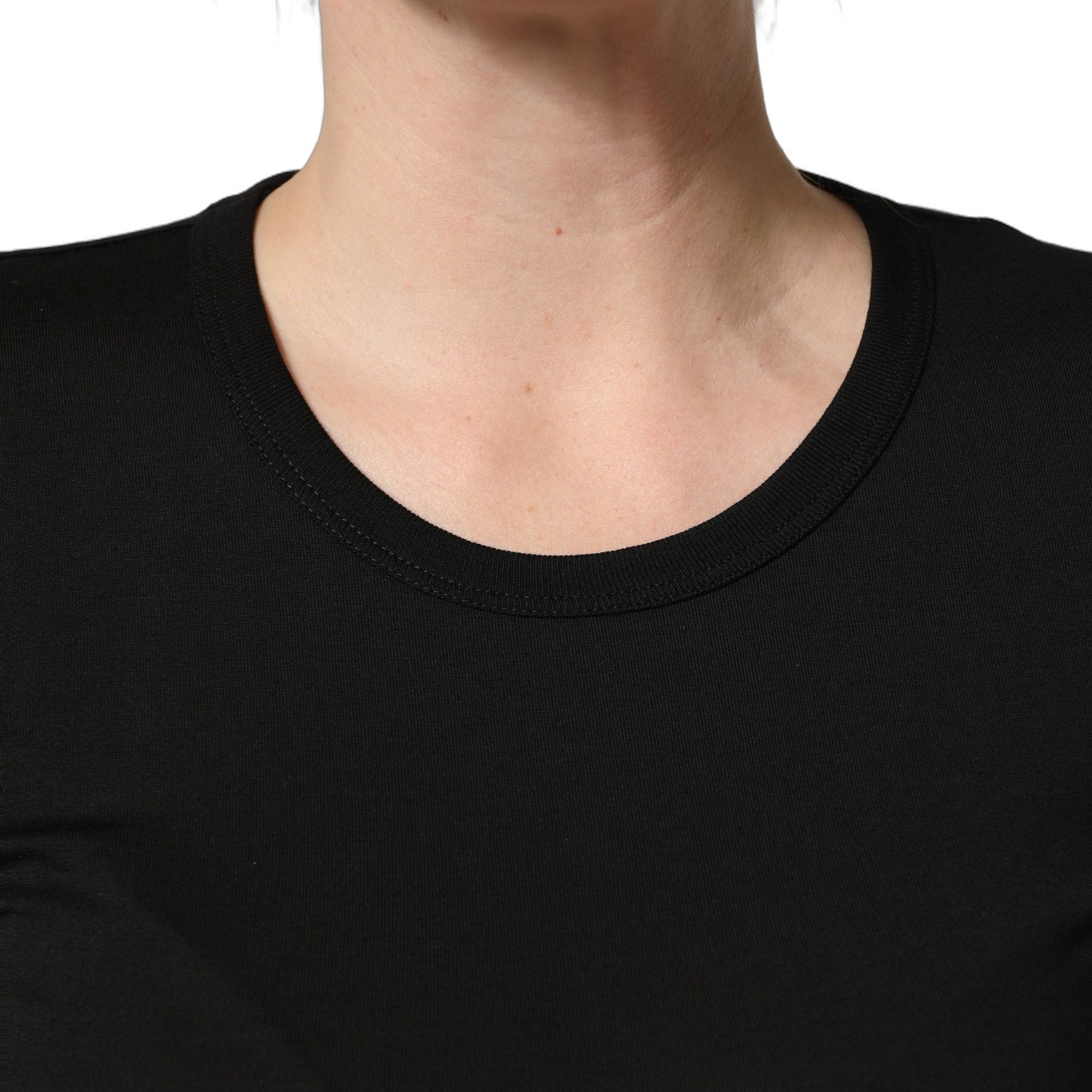 Dolce & Gabbana Black Cotton Round Neck Short Sleeve T-shirt