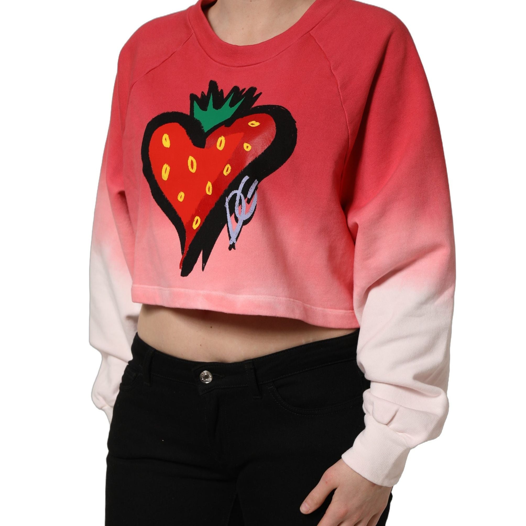 Dolce & Gabbana Multicolor StrawberryPrint Sweatshirt Sweater