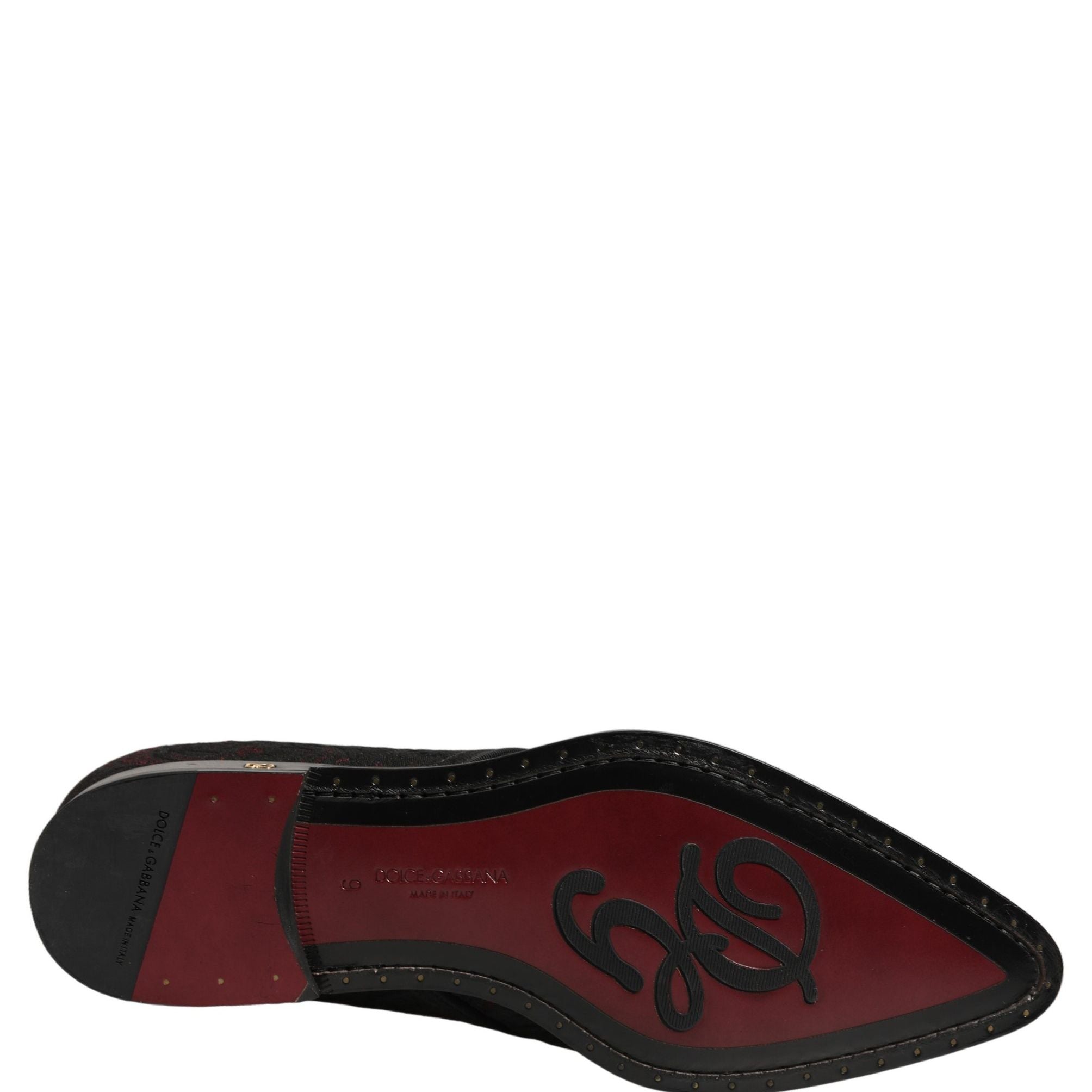 Dolce & Gabbana Black Red Embellished Derby Dress Formal Shoes