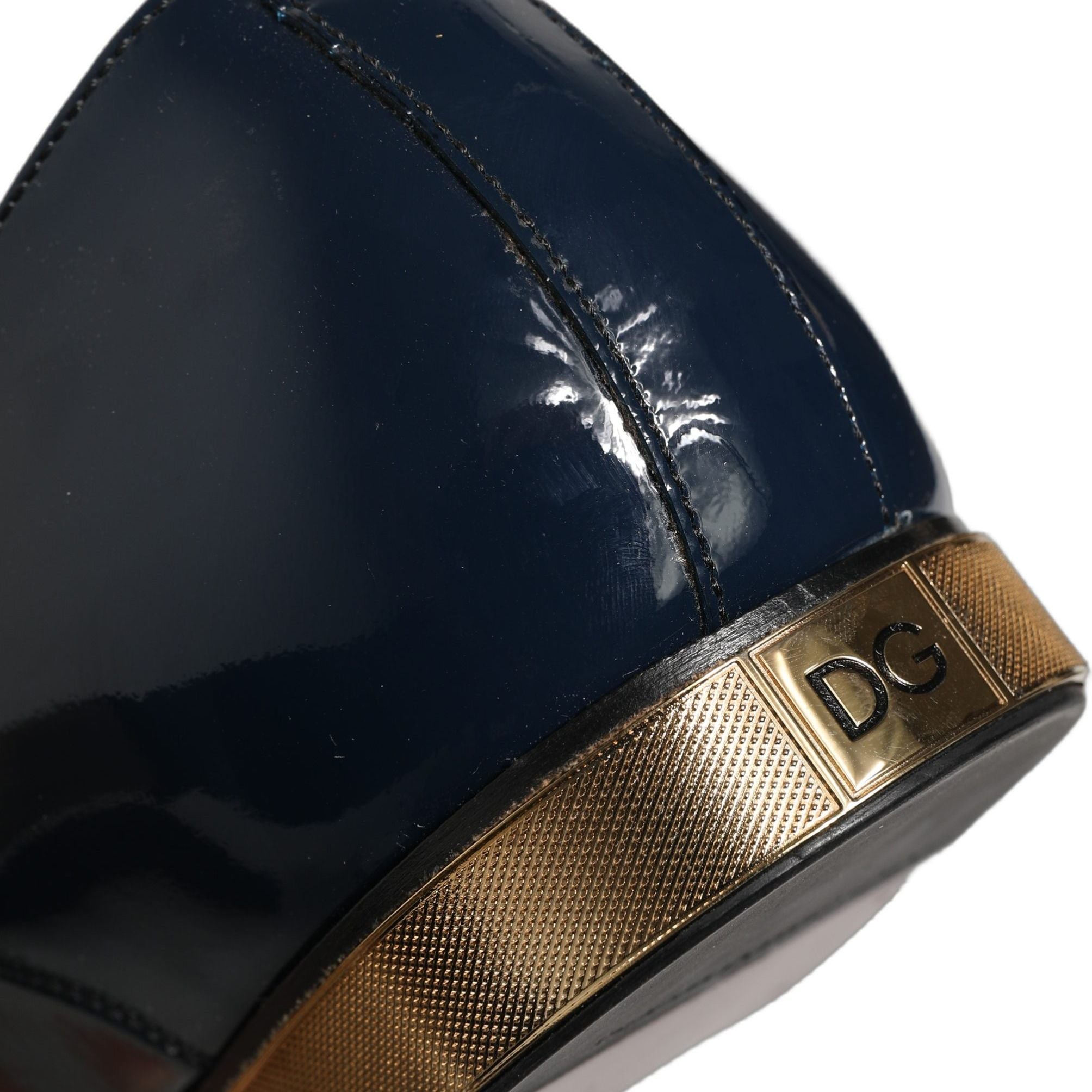 Dolce & Gabbana Blue Embellished Men Derby Dress Formal Shoes