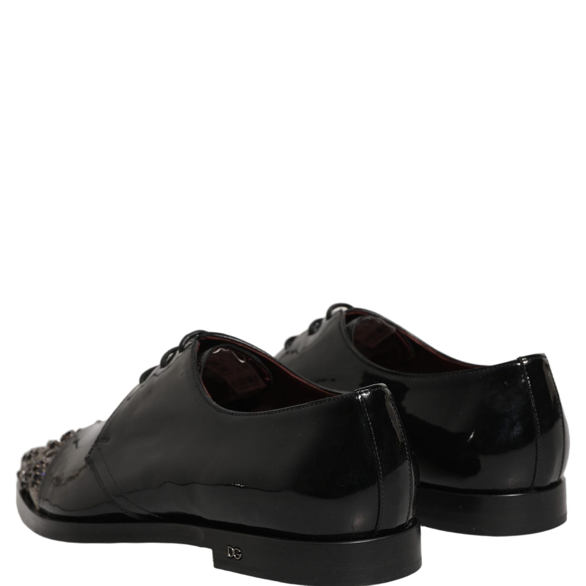 Dolce & Gabbana Black Embellished Men Derby Dress Formal Shoes