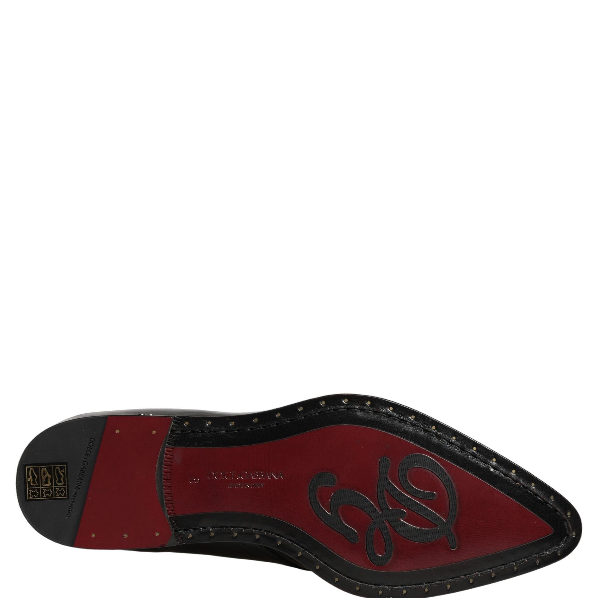 Dolce & Gabbana Black Embellished Men Derby Dress Formal Shoes