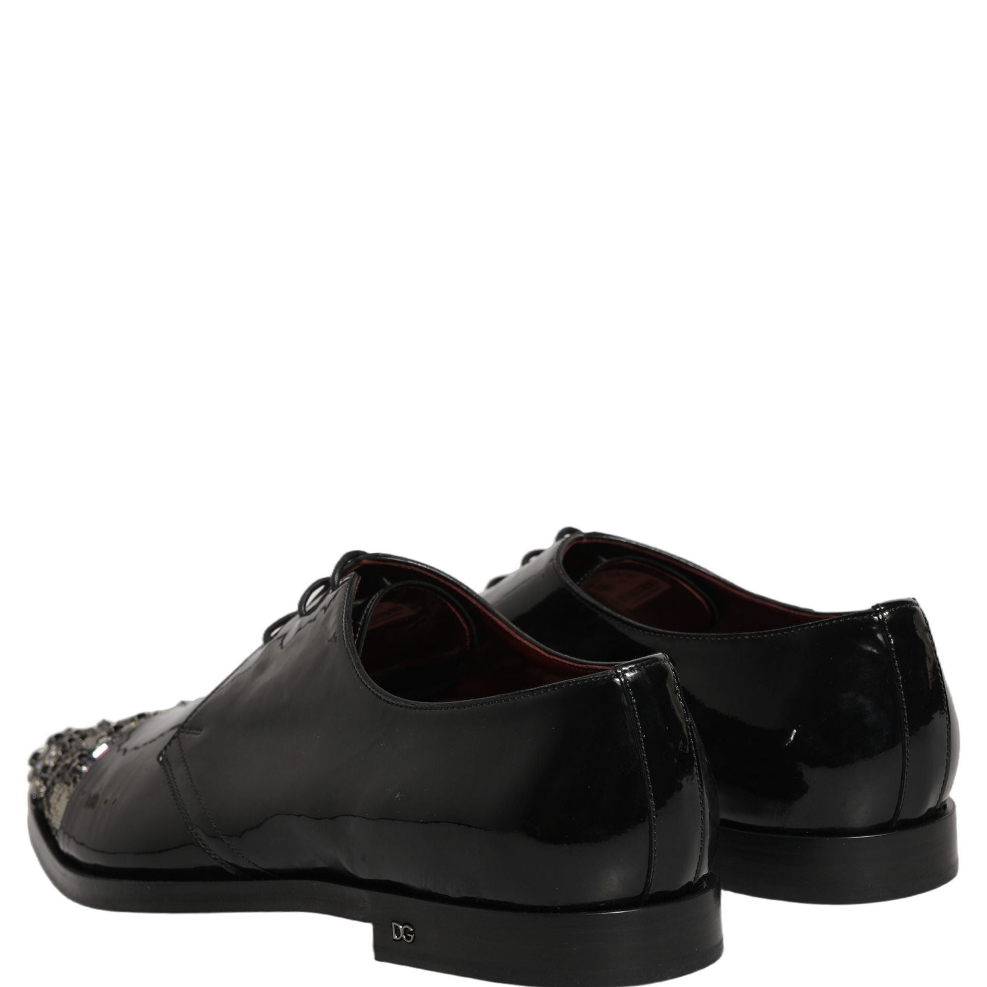 Dolce & Gabbana Black Embellished Derby Dress Formal Shoes