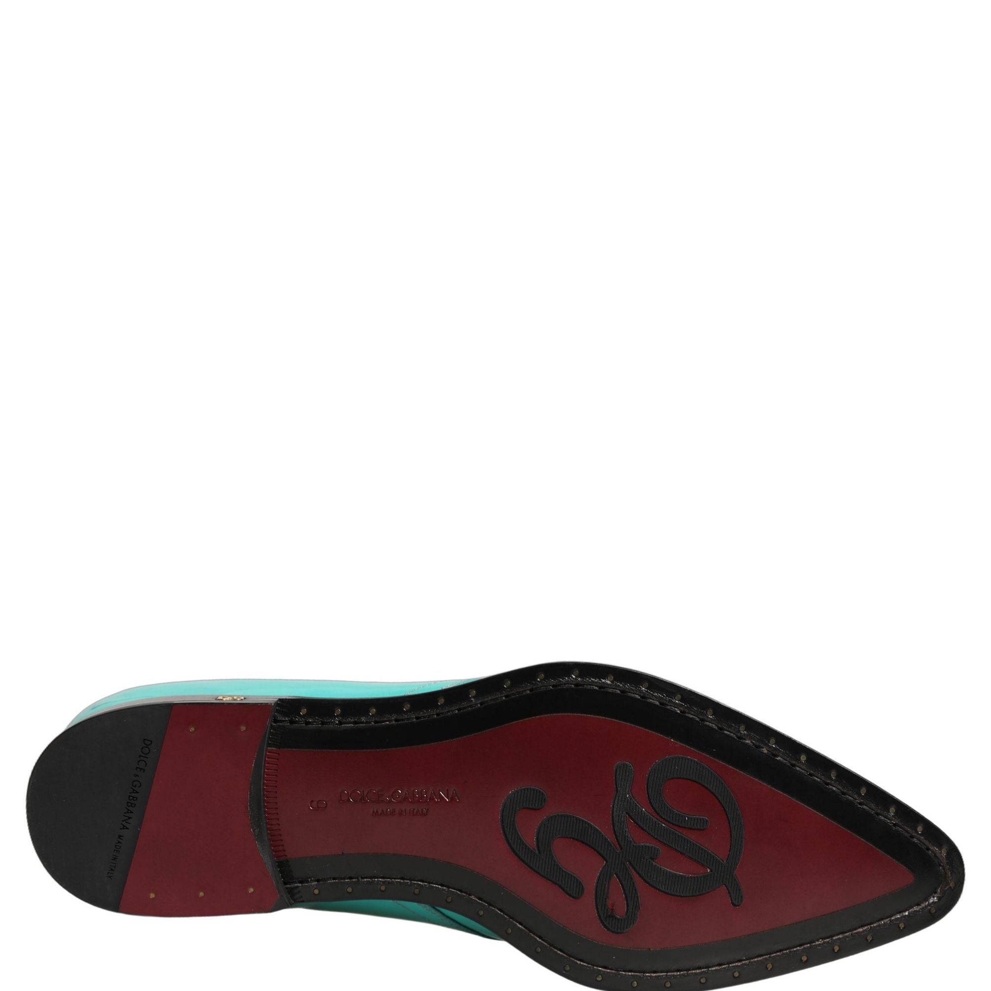 Dolce & Gabbana Aqua Blue Embellished Derby Dress Formal Shoes